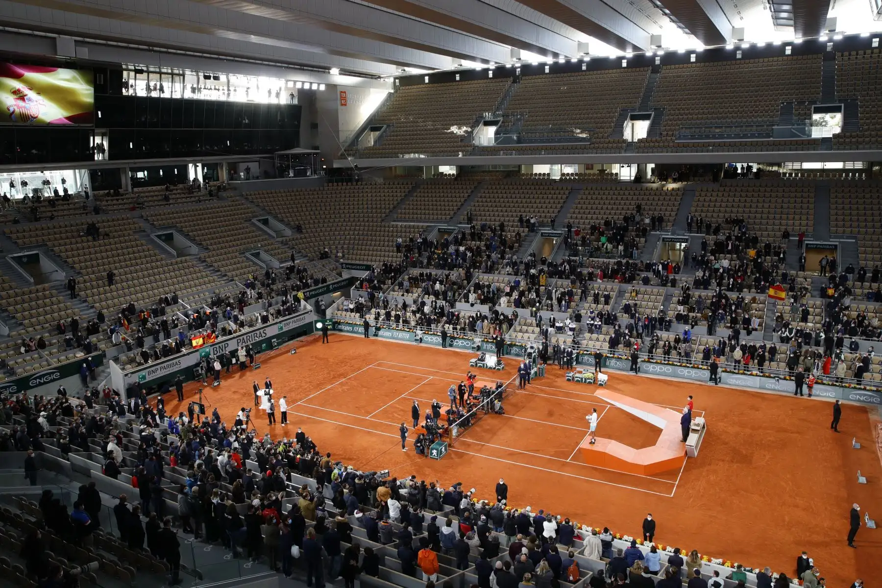 Rafael Nadal venció a Novak Djokovic por la final de Roland Garros 2020, en el Court Philippe Chatrier. Foto: AFP