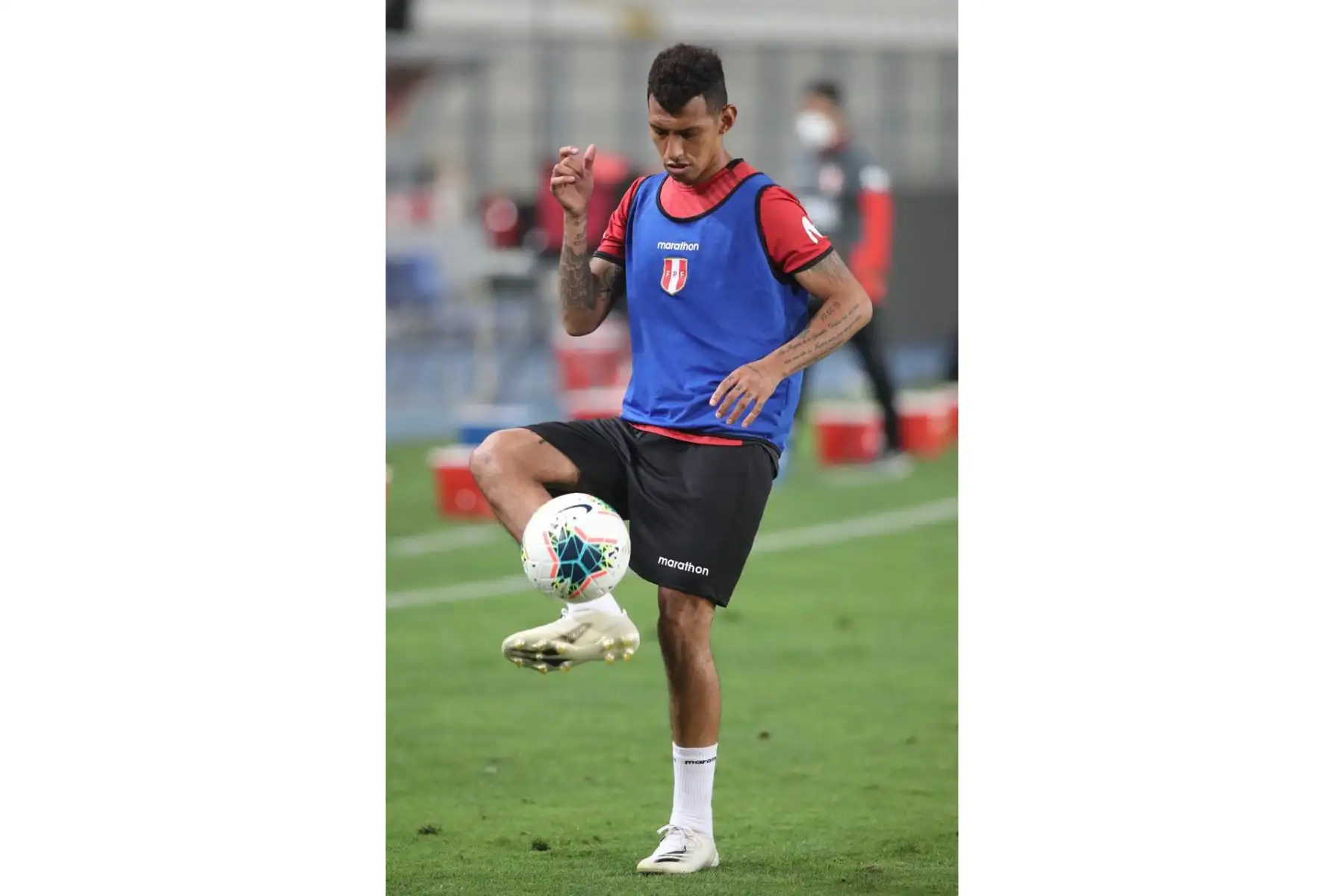 La Selección Peruana de Fútbol realizó su último entrenamiento en el Estadio Nacional para su próximo encuentro con el equipo de Brasil. Foto: FPF