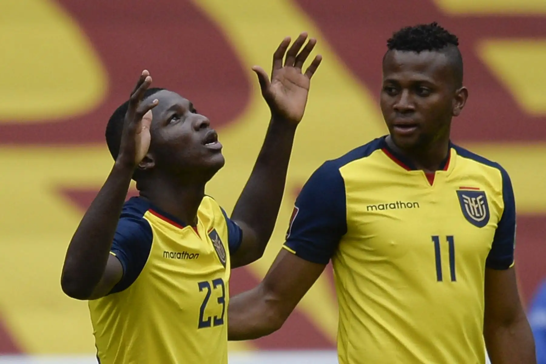 Ecuador viene ganando a Uruguay por 1 gol a 0. Foto: AFP