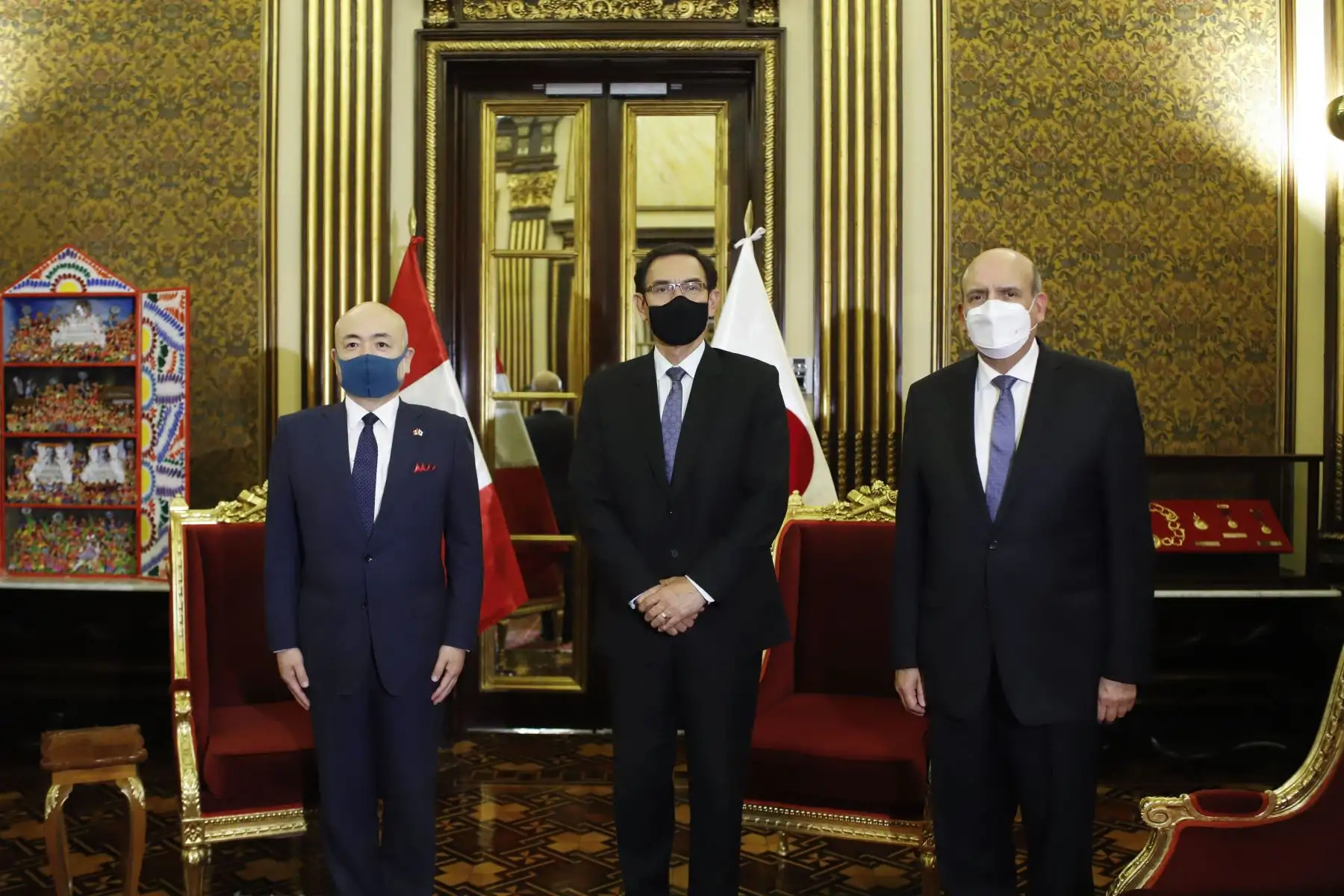 Presidente de la República, Martín Vizcarra, recibe cartas credenciales de los Embajadores de Tailandia, España, Argentina, Argelia, Japón y Egipto. Foto: ANDINA/Prensa Presidencia