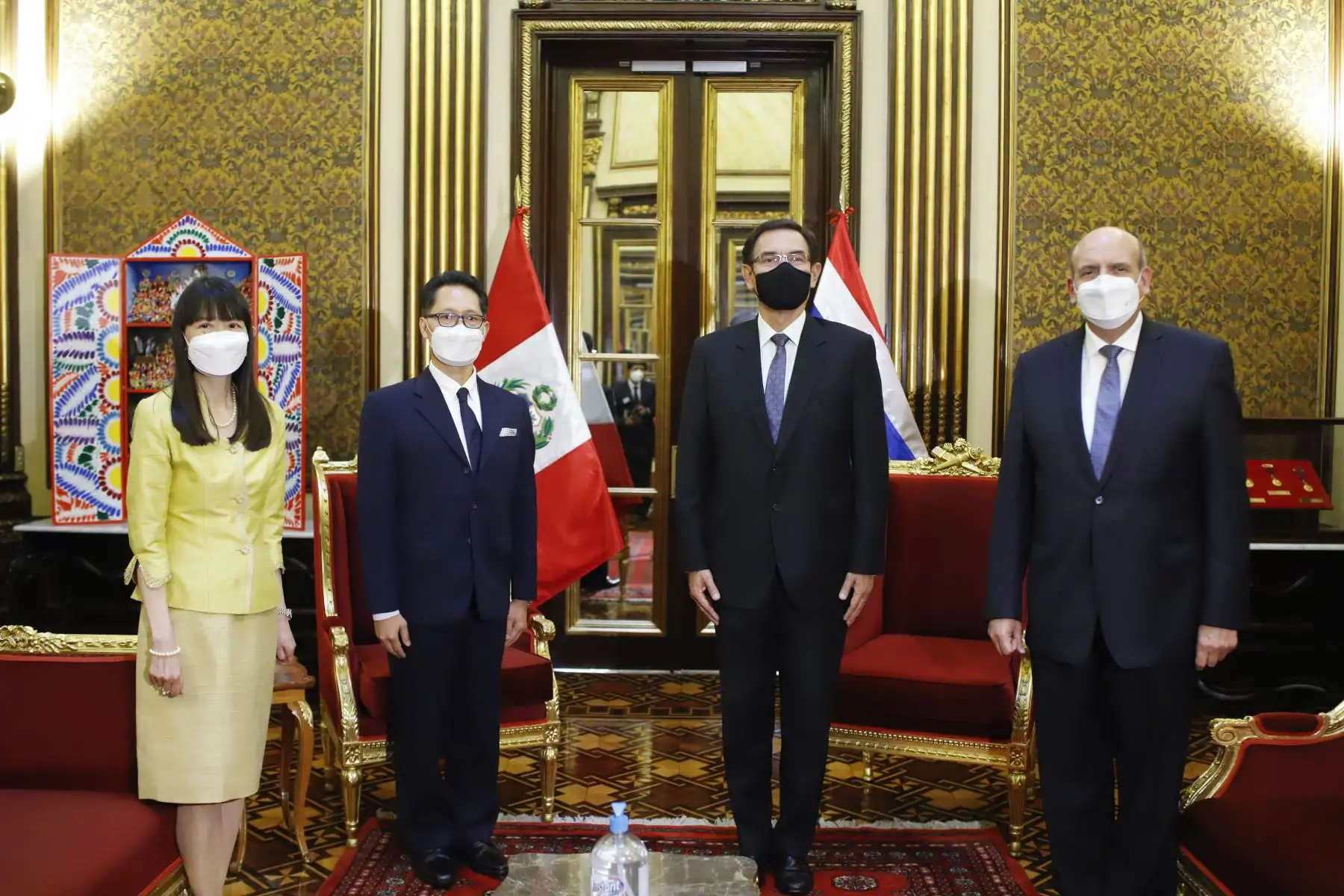 Presidente de la República, Martín Vizcarra, recibe cartas credenciales de los Embajadores de Tailandia, España, Argentina, Argelia, Japón y Egipto. Foto: ANDINA/Prensa Presidencia