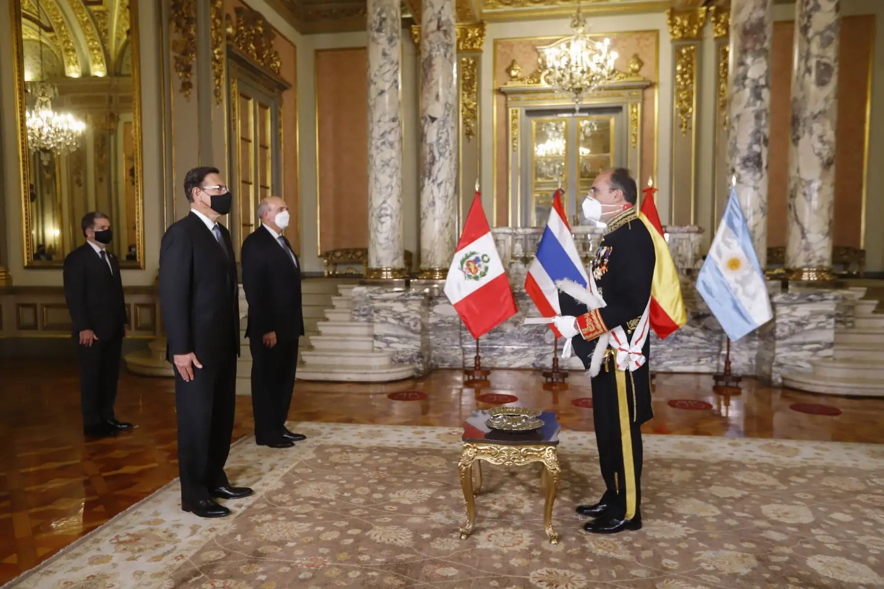 Presidente de la República, Martín Vizcarra, recibe cartas credenciales de los Embajadores de Tailandia, España, Argentina, Argelia, Japón y Egipto. Foto: ANDINA/Prensa Presidencia