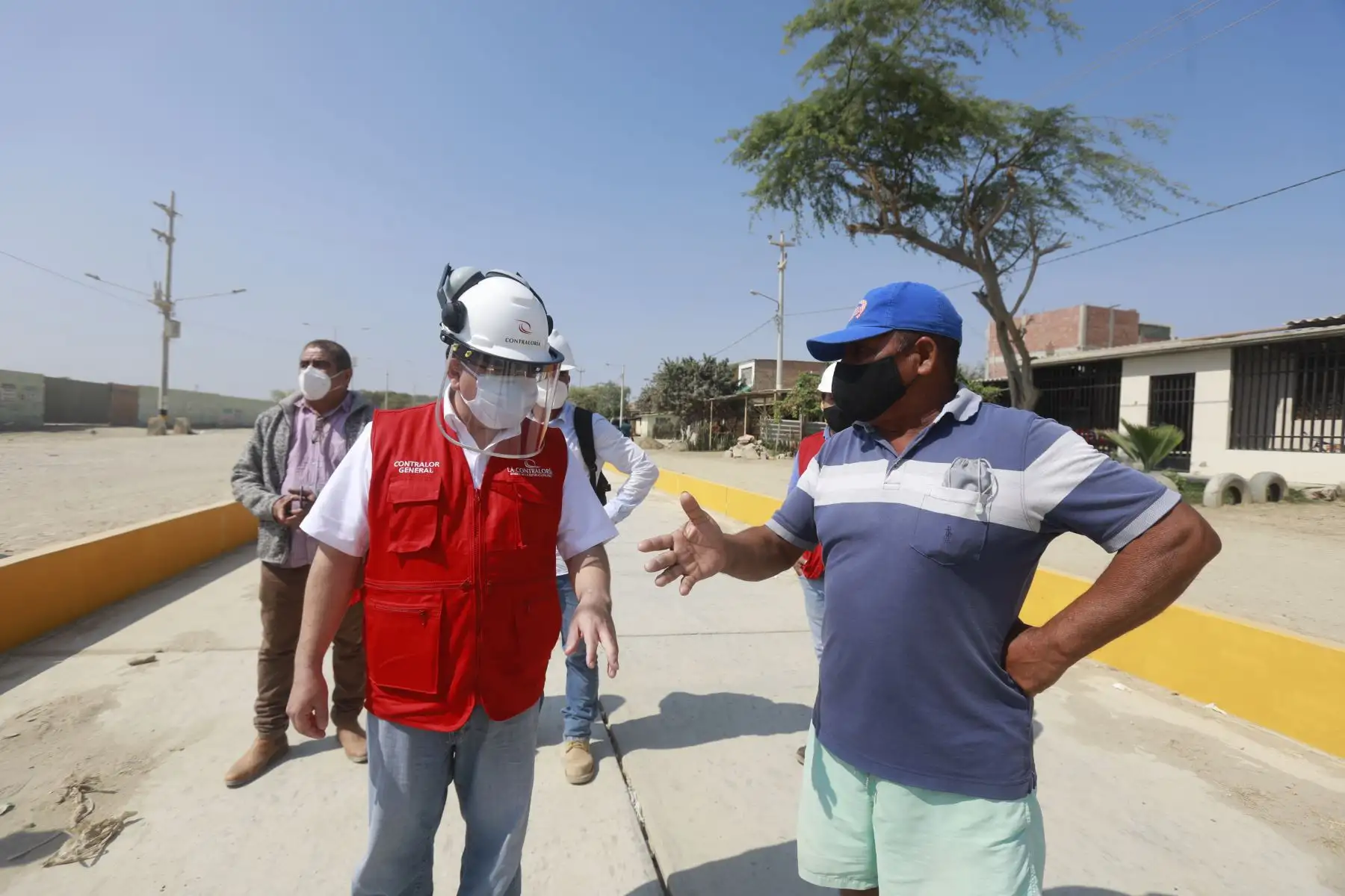 El contralor general, Nelson Shack, supervisó la obra de mejoramiento y ampliación del servicio de protección contra inundaciones de las ciudades de Piura y Castilla. Foto: ANDINA/Contraloría
