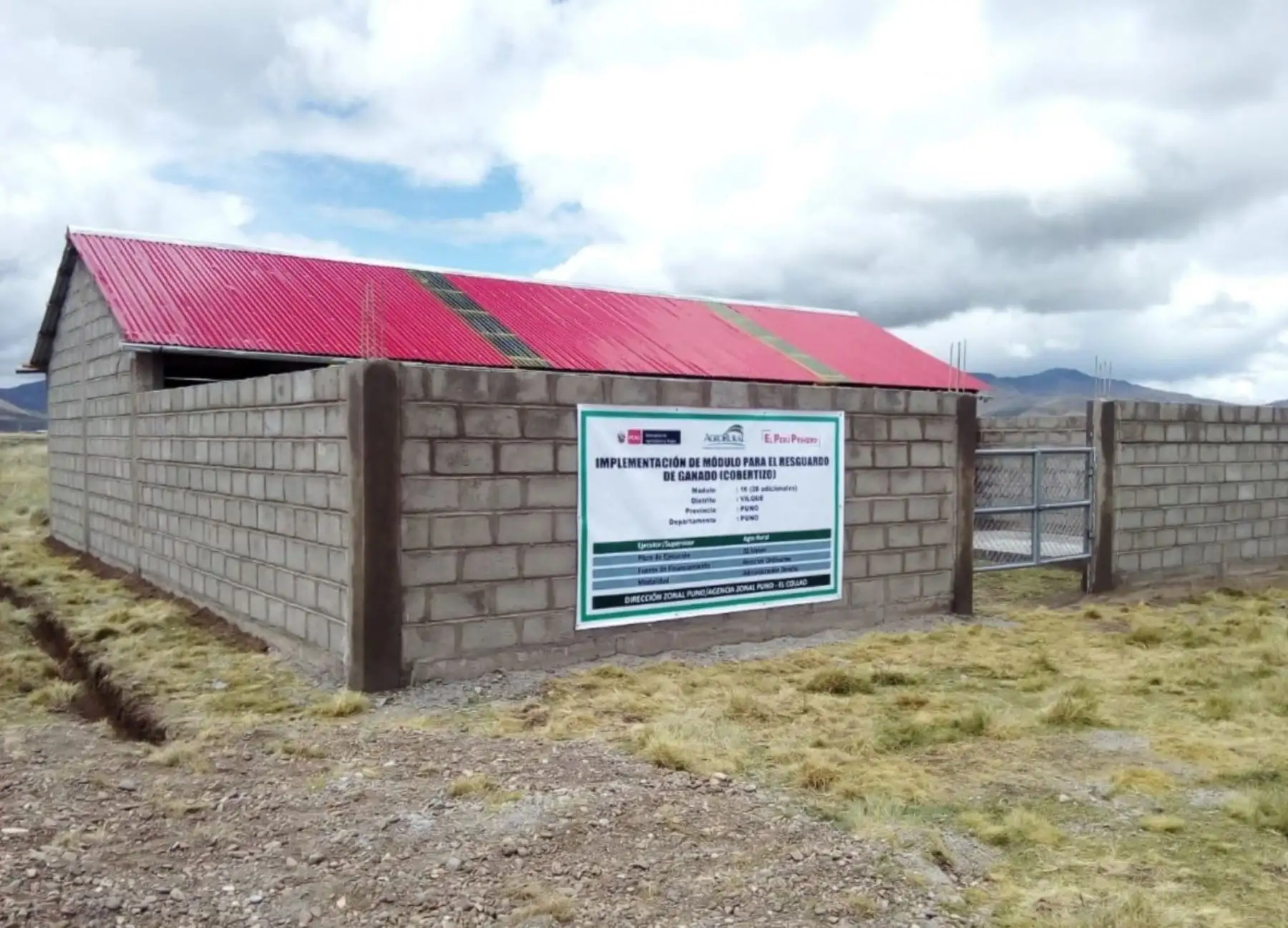 Más de 5,000 puestos de trabajo se generarán en Puno con la construcción de cobertizos de protección de ganado.