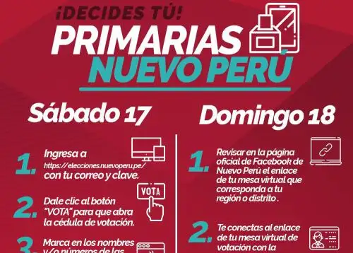 Elecciones primarias en Nuevo Perú.