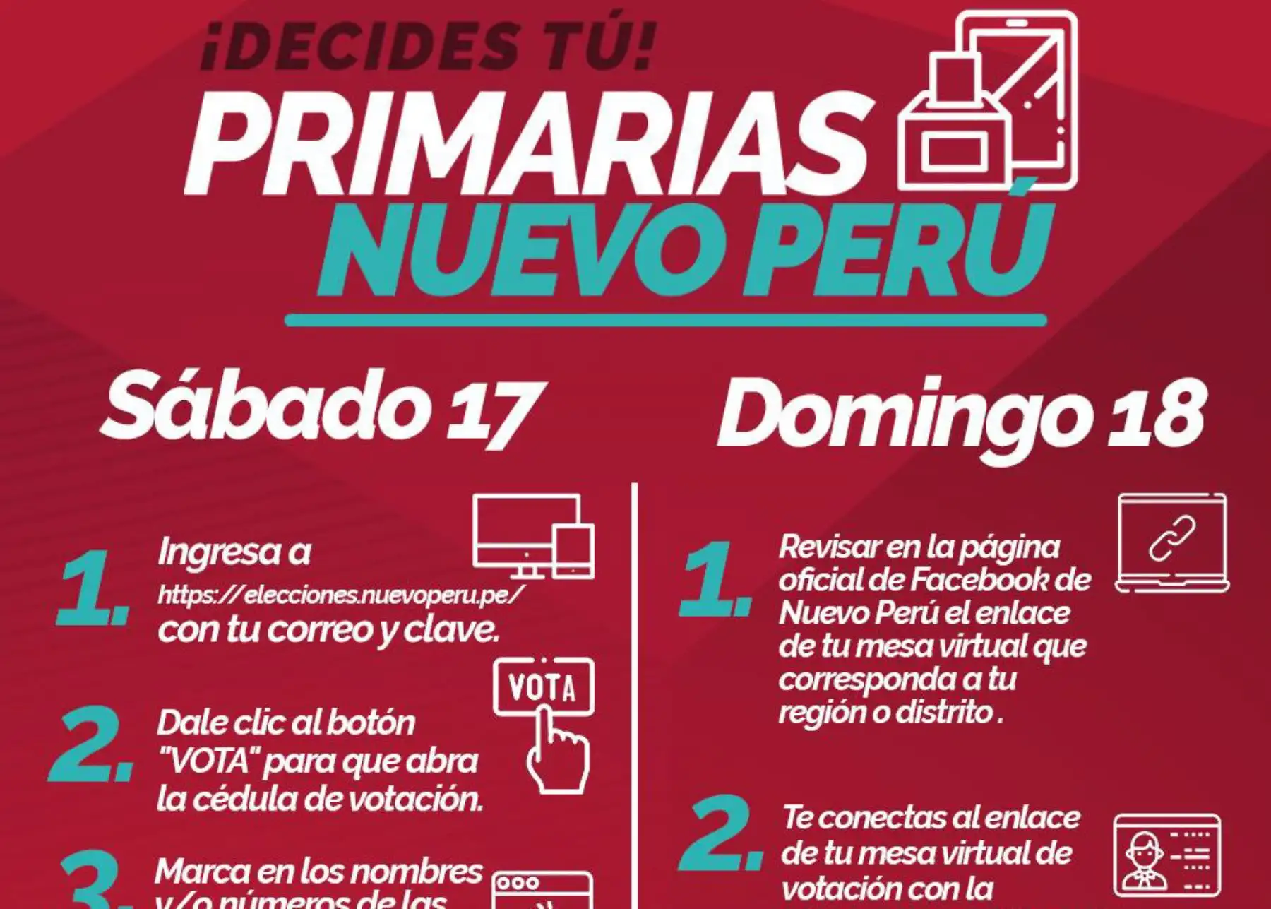 Elecciones primarias en Nuevo Perú.
