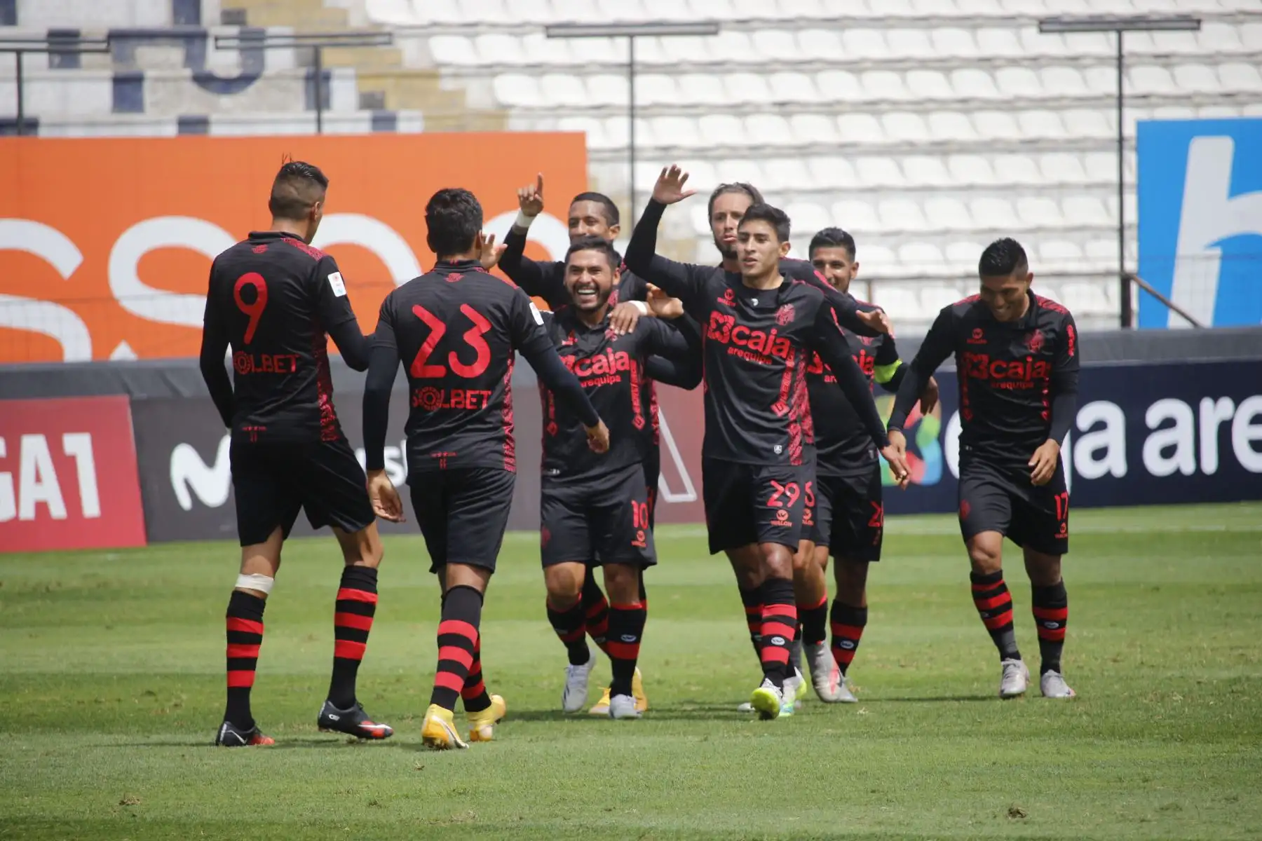 Joel Sánchez del FC Melgar, celebra su gol en partido de la fecha 19 de la Liga 1 en el estadio Alejandro Villanueva. Foto : ANDINA / Liga 1