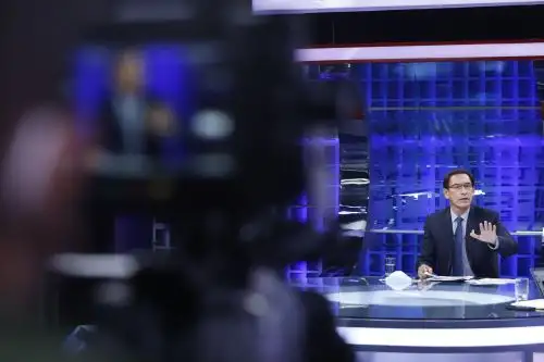 Peruvian President Martin Vizcarra in an interview with Cuarto Poder TV show on Sunday night. Photo: ANDINA/Presidency of the Republic.