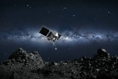 La sonda estadounidense Osiris-Rex entró brevemente en contacto este martes con el asteroide Bennu.