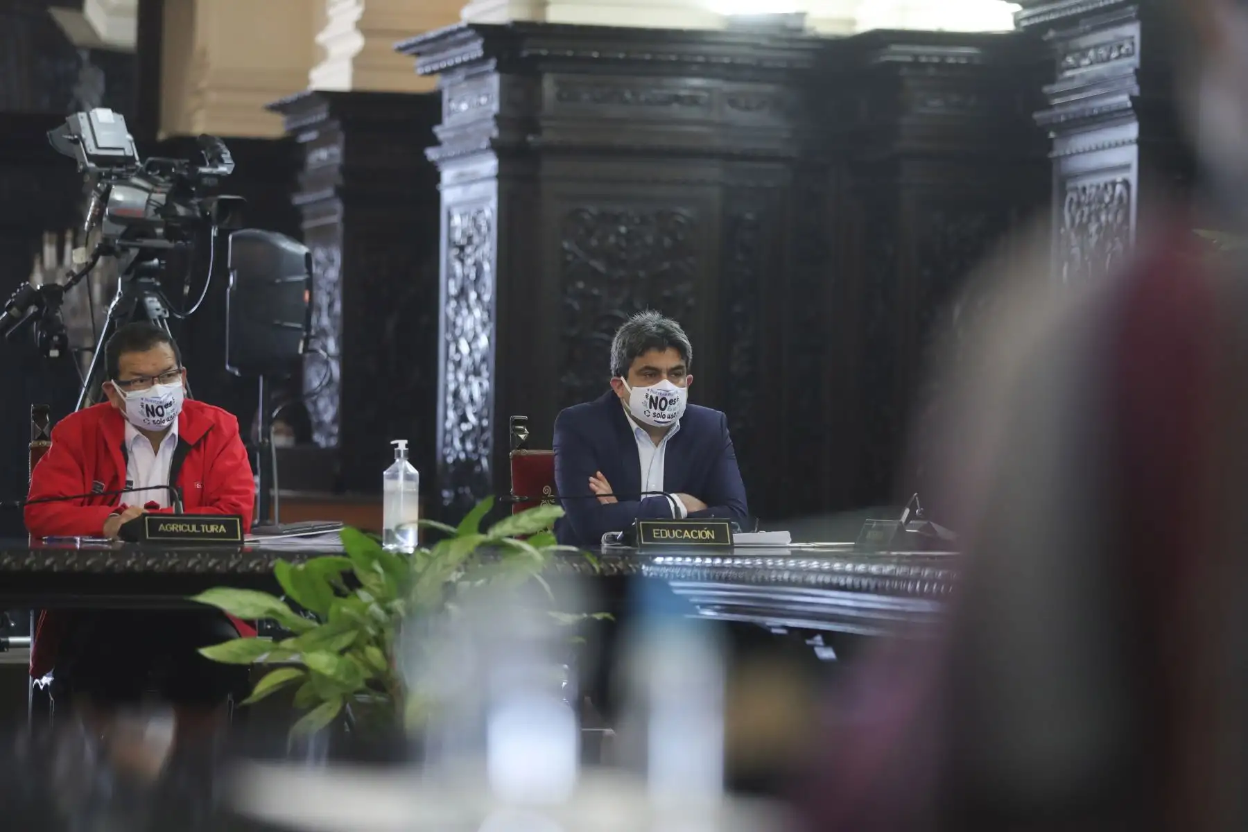 Presidente de la República, Martín Vizcarra en el marco del consejo de ministros, encabezó el lanzamiento de la campaña del Ministerio del Ambiente: Nuestro planeta no es de un solo uso, campaña que busca incentivar el uso de mascarillas reutilizables y empaques biodegradables, así como compostables en el delivery. Foto: ANDINA/Prensa Presidencia
