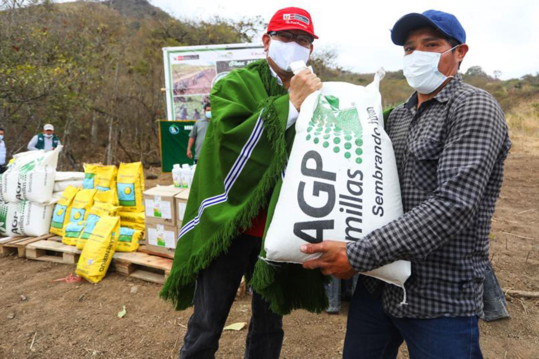 El  ministro de Agricultura, Jorge Montenegro, estuvo en el distrito de Lalaquiz en la provincia de Huancabamba, donde con el apoyo de agrorural, participó de una siembra simbólica como parte del lanzamiento de la Campaña de Pastos 2020 - 2021 en Piura Foto: ANDINA/.