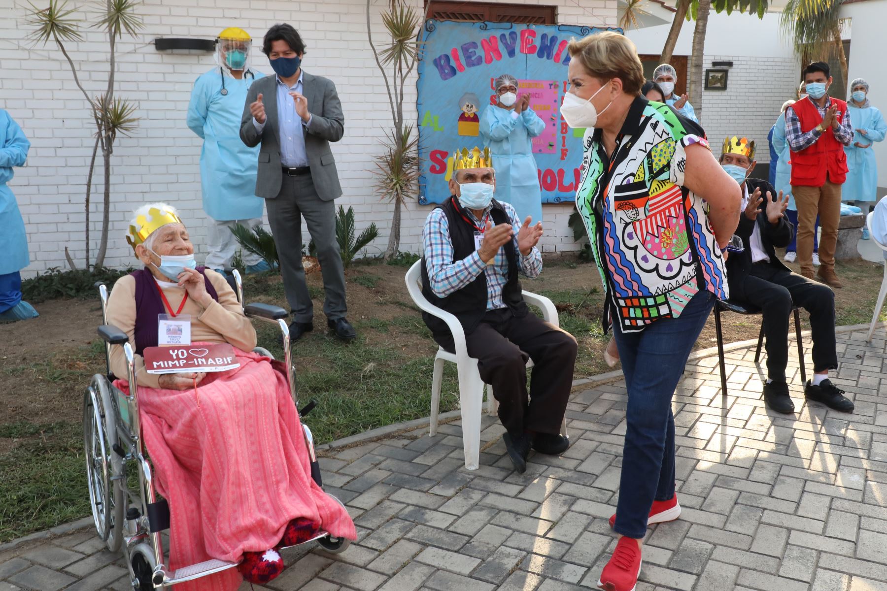 La ministra de la Mujer y Poblaciones Vulnerables, Rosario Sasieta, participó en la inauguración del Servicio de Refugio Temporal para Personas Adultas Mayores (PAM), en La Molina, donde se atenderá a los PAM que se encuentren en desprotección familiar o riesgo social. Foto: MIMP