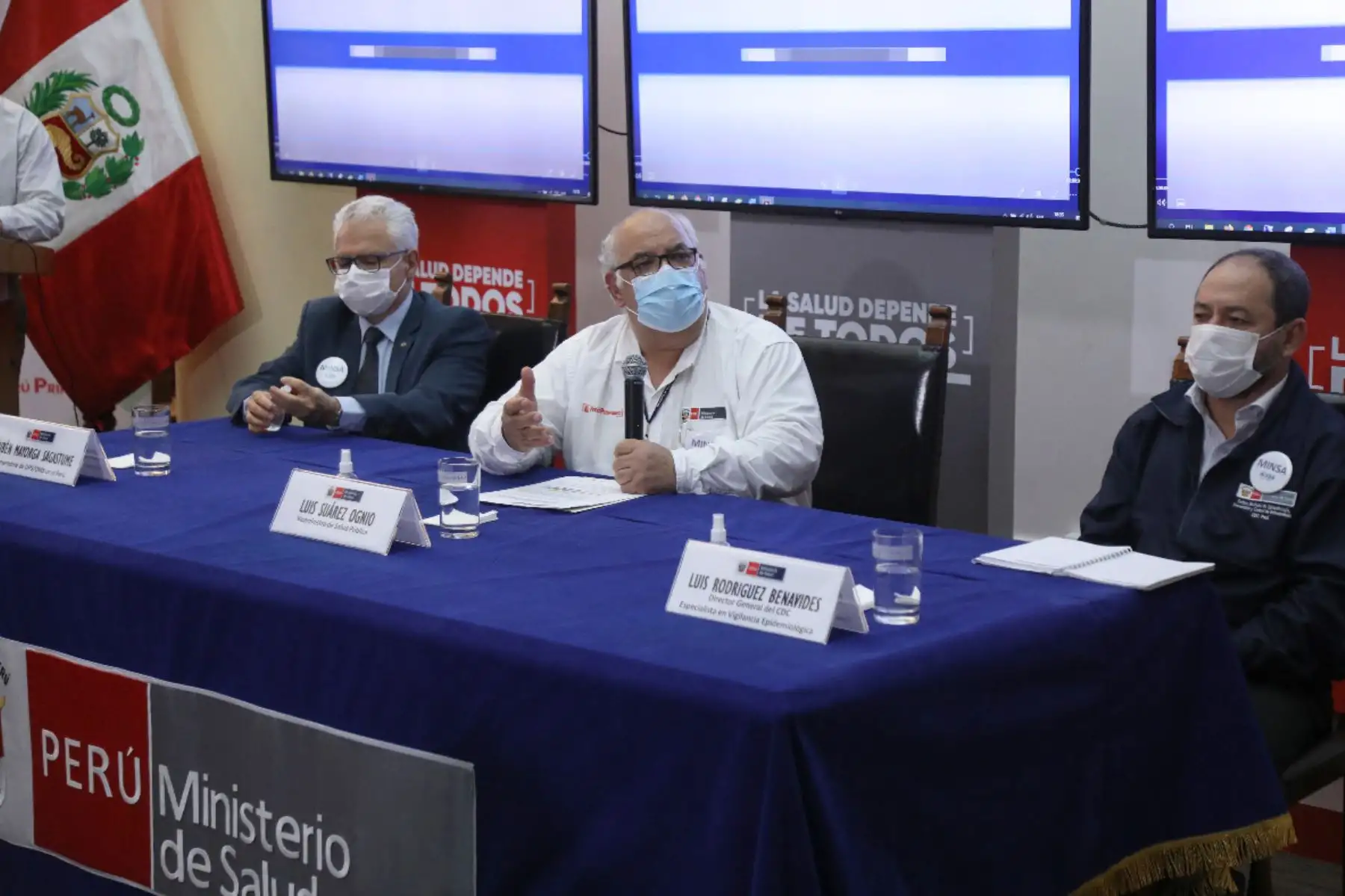 El viceministro de Salud Pública del Ministerio de Salud, Luis Suárez, ofreció conferencia de prensa para dar detalles sobre caso confirmado de difteria.