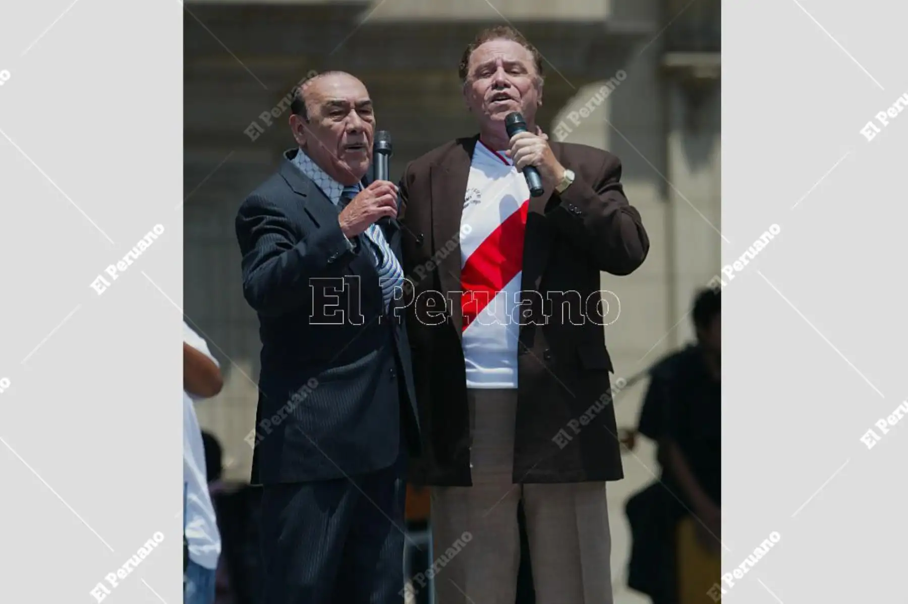Augusto Polo Campos y Óscar Avilés  eternos de la peruanidad.  Día de la Canción Criolla.
Foto:ANDINA/Diario Oficial el Peruano