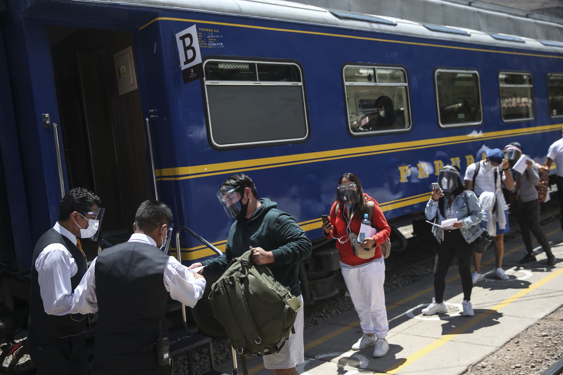 A las 08:30 horas partirá el primer tren de la estación de Ollantaytambo con destino a Machu Picchu pueblo. ANDINA/Jhonel Rodríguez Robles