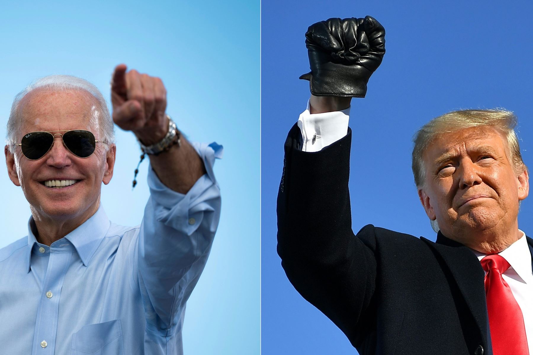 Candidato presidencial demócrata, Joe Biden, y el mandatario de Estados Unidos, Donald Trump. Foto: AFP