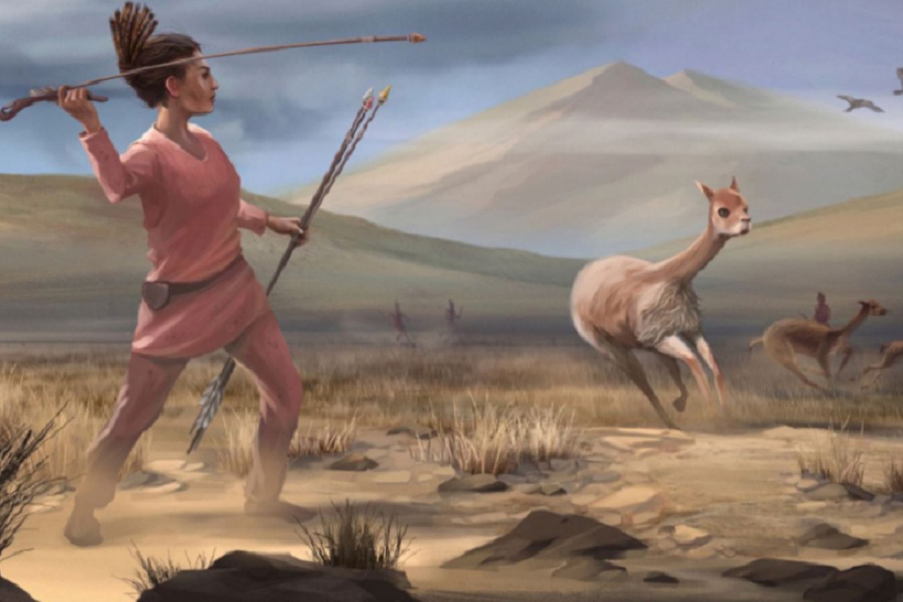 Imagen que ilustra la portada de la revista científica Science Advances en la que destaca la investigación sobre el hallazgo arqueológico en Puno que revela el rol protagónico femenino en la caza de grandes animales en la prehistoria americana.