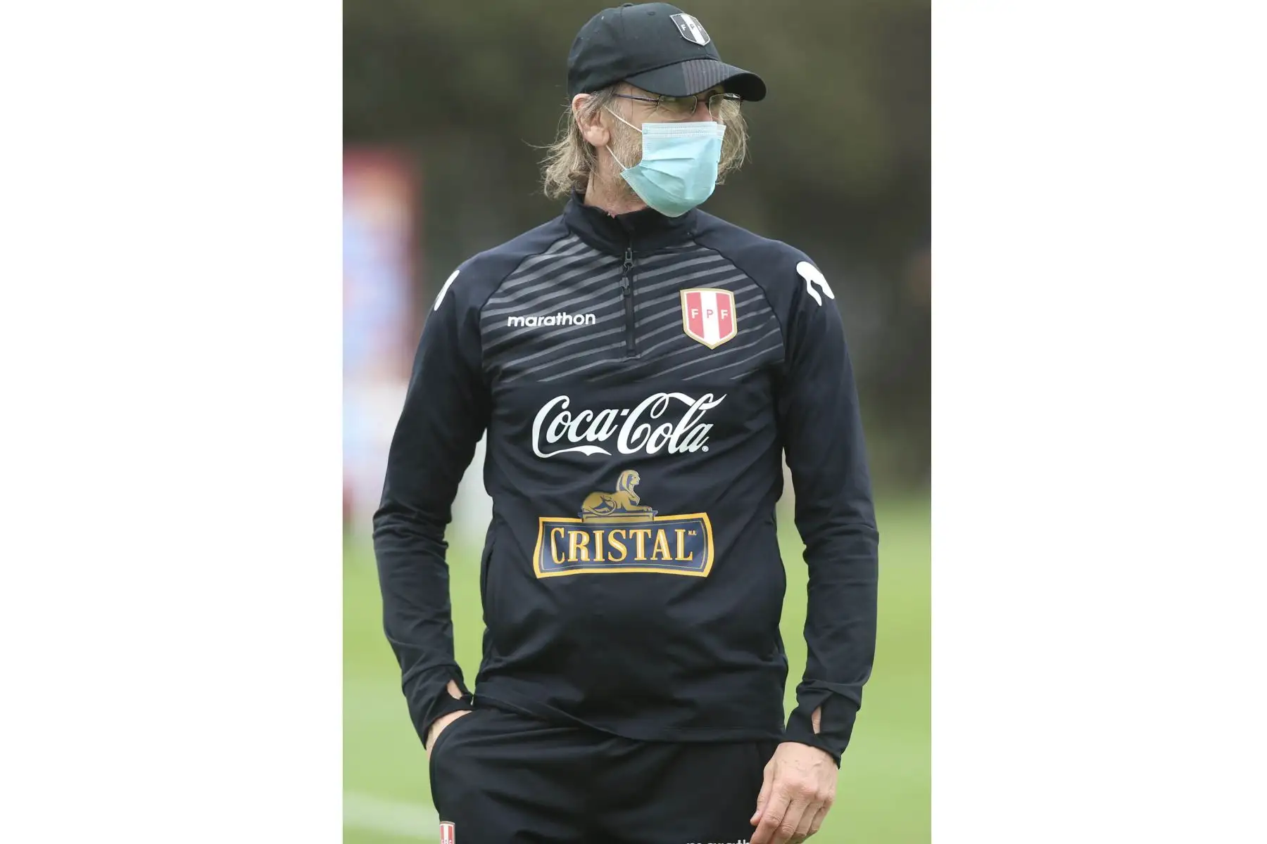 Ricardo Gareca dirige entrenamientos  de la Selección Peruana en la Videna FPF con miras al primer duelo ante la selección de Chile por las Clasificatorias a Qatar 2022. 
Foto: @SeleccionPeru