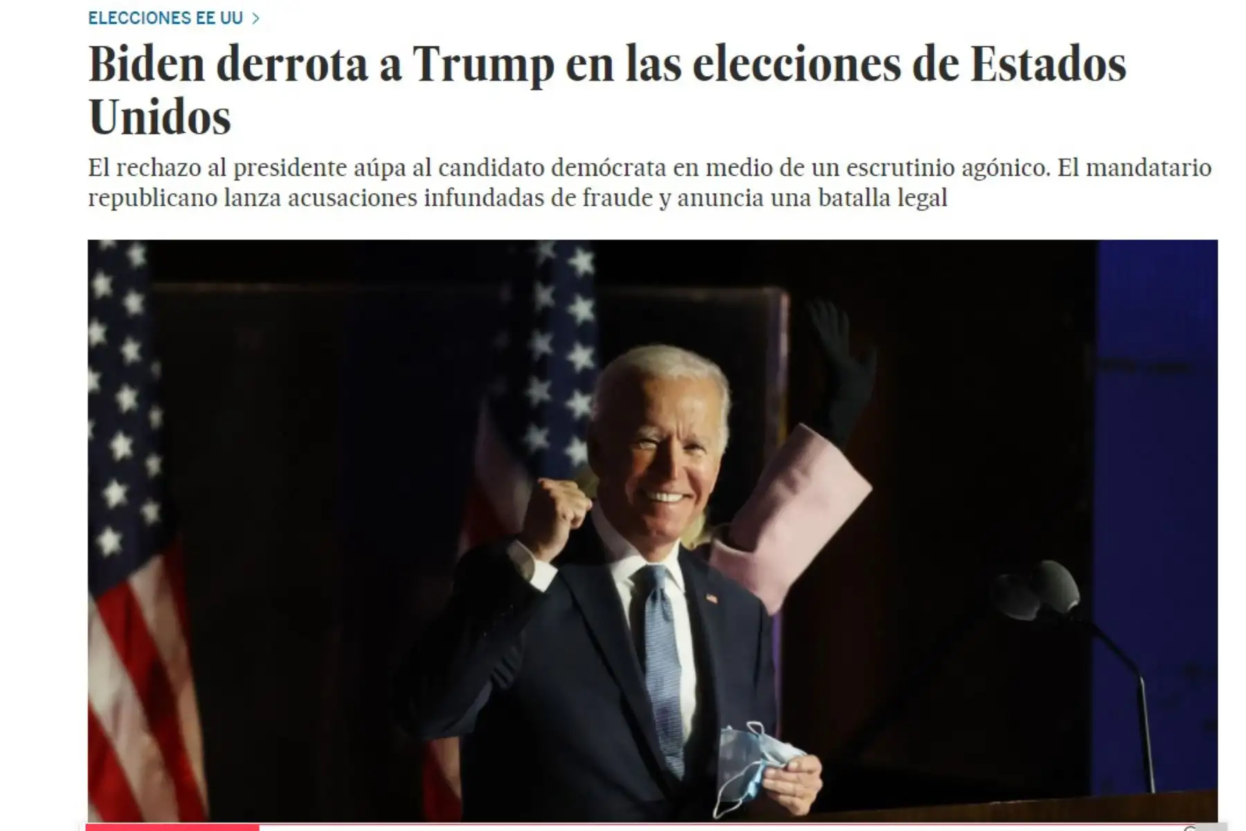 Diario El País.El mundo reacciona a la victoria de Joe Biden y Kamala Harris en las elecciones de EE.UU.
Foto: Internet