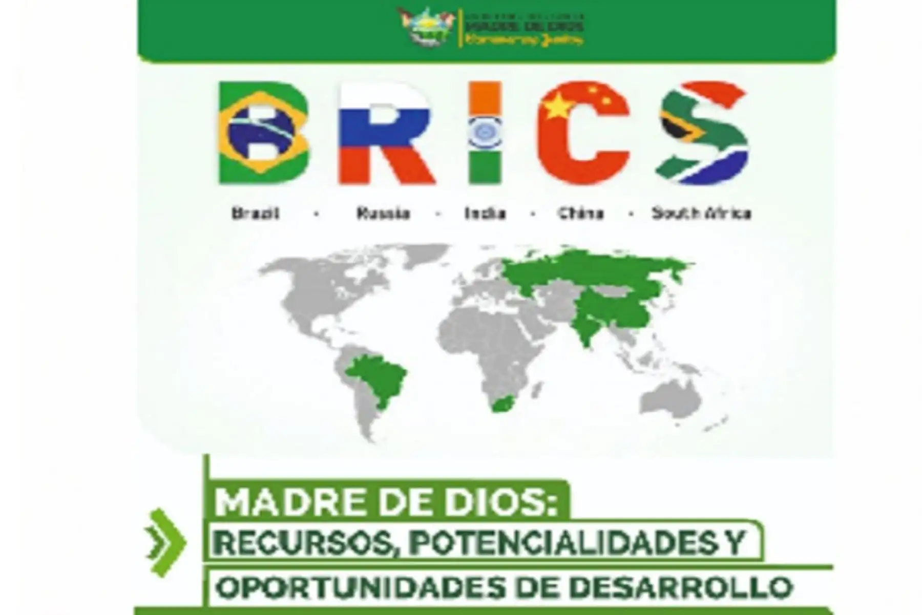 Madre de Dios, como región, representó al Perú y fue el único país de Latinoamérica que no pertenece al BRICS que participó en este evento internacional, que busca construir una cooperación política, económica y humanitaria.