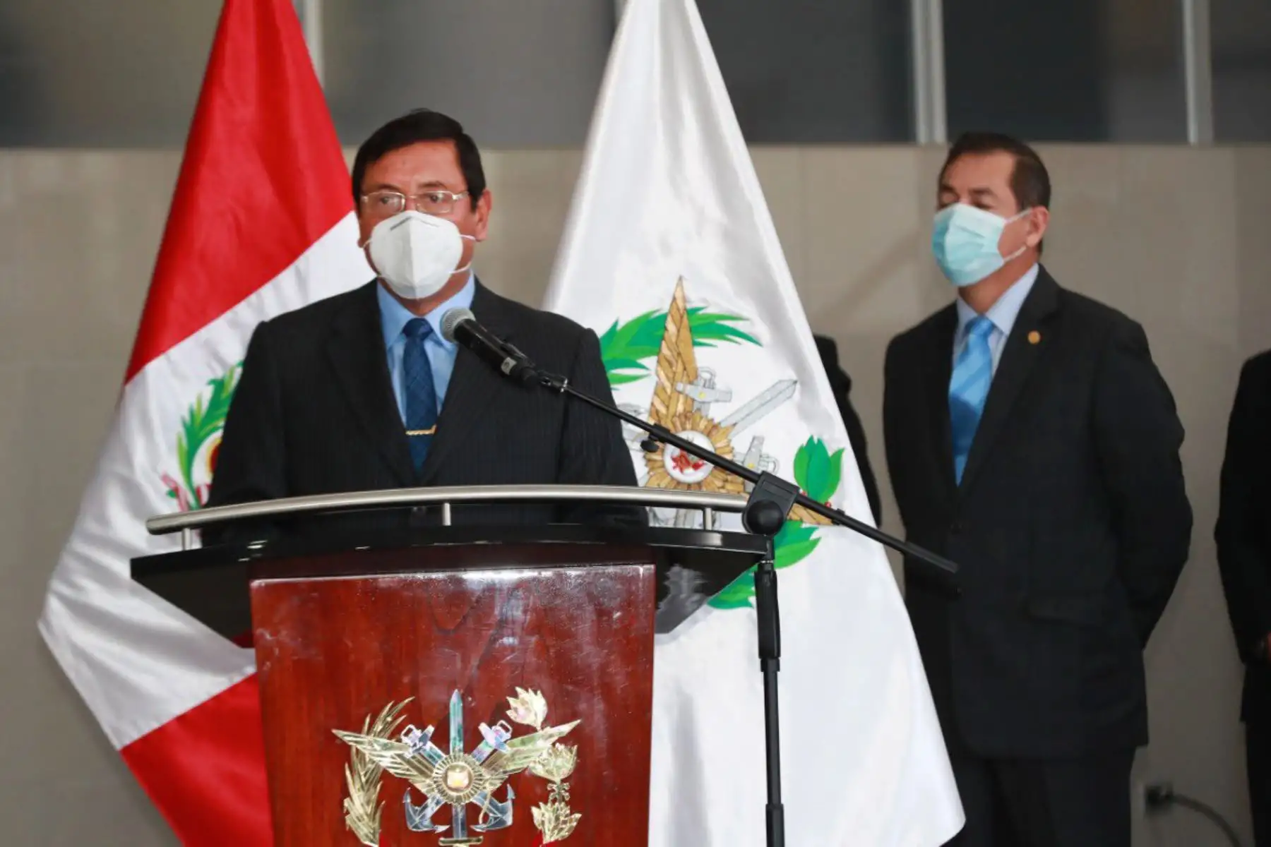 Presentación oficial del ministro de Defensa, Walter Chávez Cruz, ante los altos mandos de nuestras Fuerzas Armadas y el personal militar y civil del Mindef.
Foto: Mindef