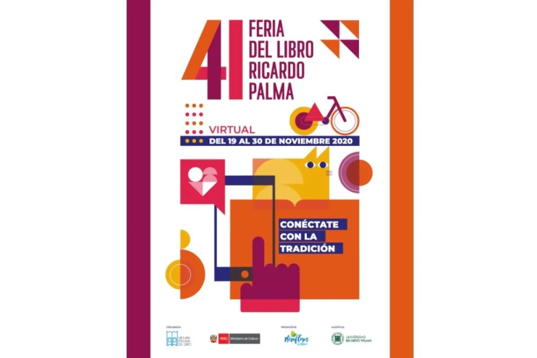 Afiche de la 41a. edición de la Feria del Libro Ricardo Palma que este año se desarrollará en formato virtual.
