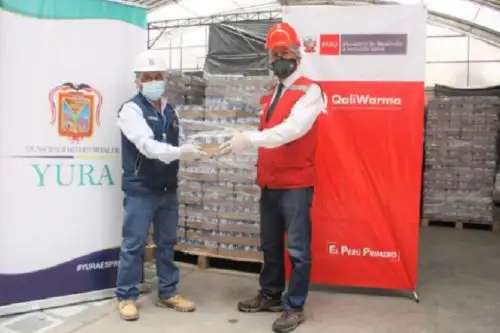 Alrededor de 24,000 pobladores en situación de vulnerabilidad del distrito de Yura, ubicado en la región Arequipa recibirán canastas conteniendo alimentos de primera necesidad que fueron entregados por el Programa Nacional de Alimentación Escolar Qali Warma.