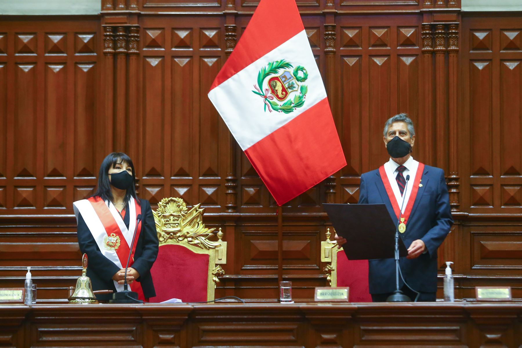 Peruvian President Francisco Sagasti delivers his first Address to the Nation from Congress. Photo: ANDINA/Presidency of the Republic