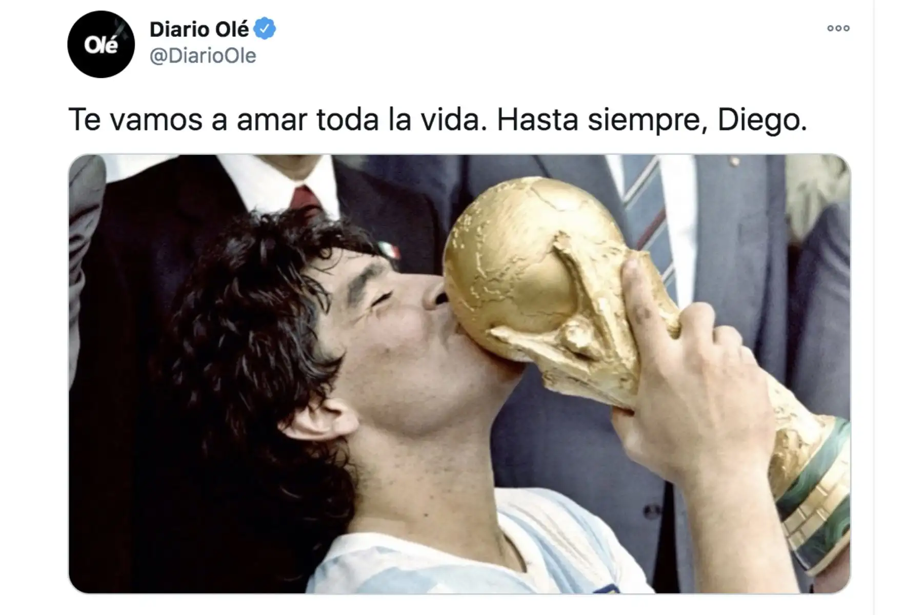 Así informa la prensa mundial la muerte de Diego Armando Maradona. Diario Olé.