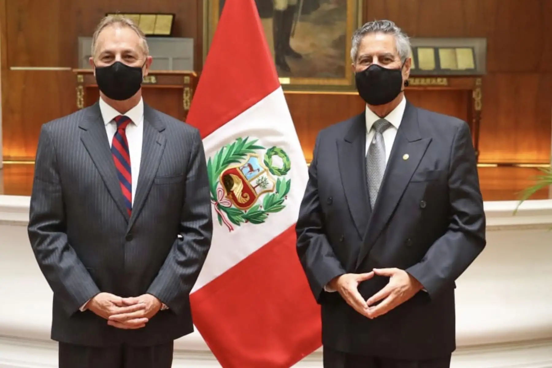 El Presidente de la República, Francisco Sagasti, se reúne con el alcalde de Lima, Jorge Muñoz. Foto: ANDINA/Prensa Presidencia