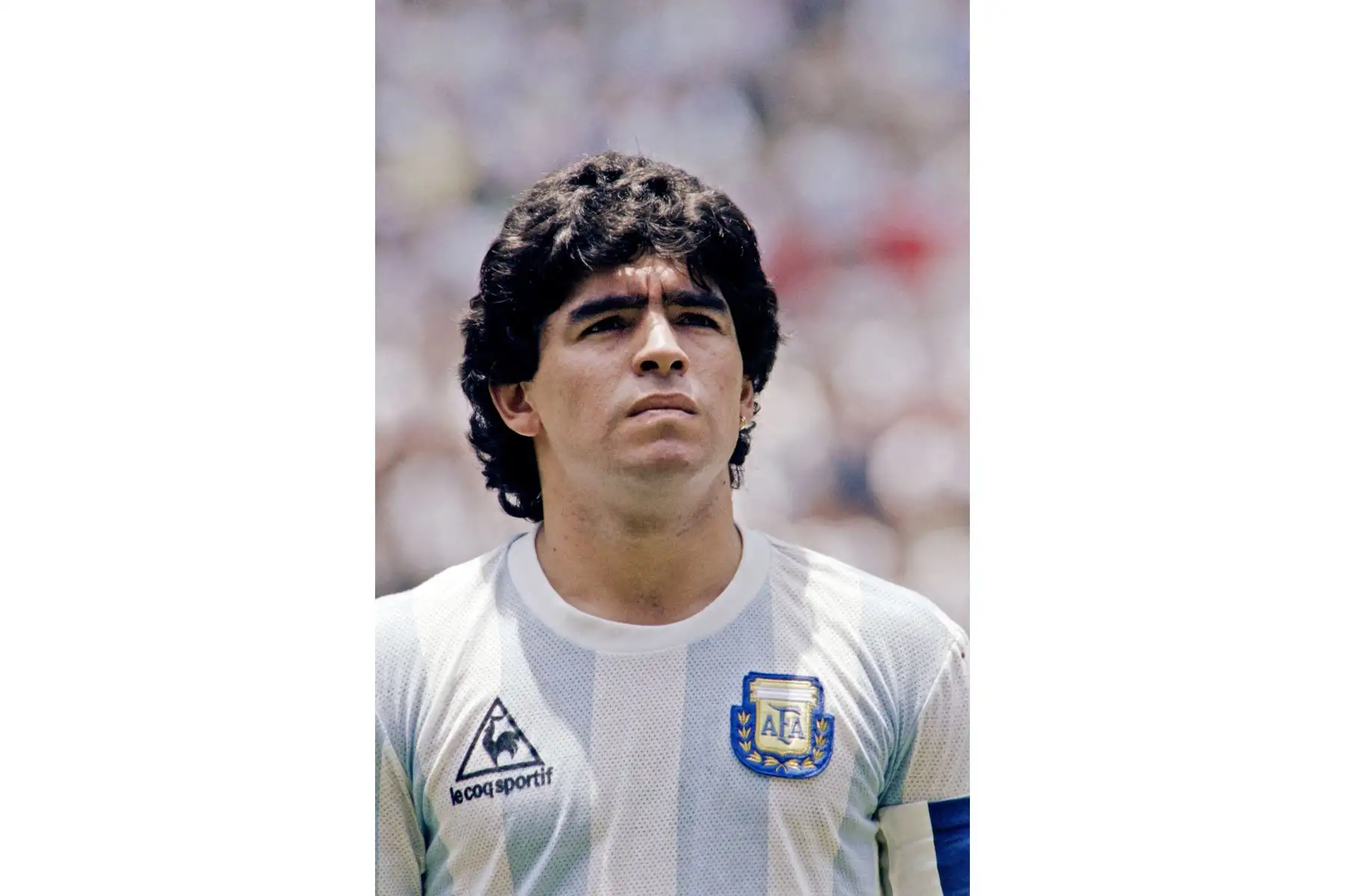 Foto tomada el 29 de junio de 1986. Retrato del mediocampista argentino Diego Maradona en la Ciudad de México antes del inicio de la final de la Copa del Mundo entre Argentina y Alemania Occidental. Foto: AFP