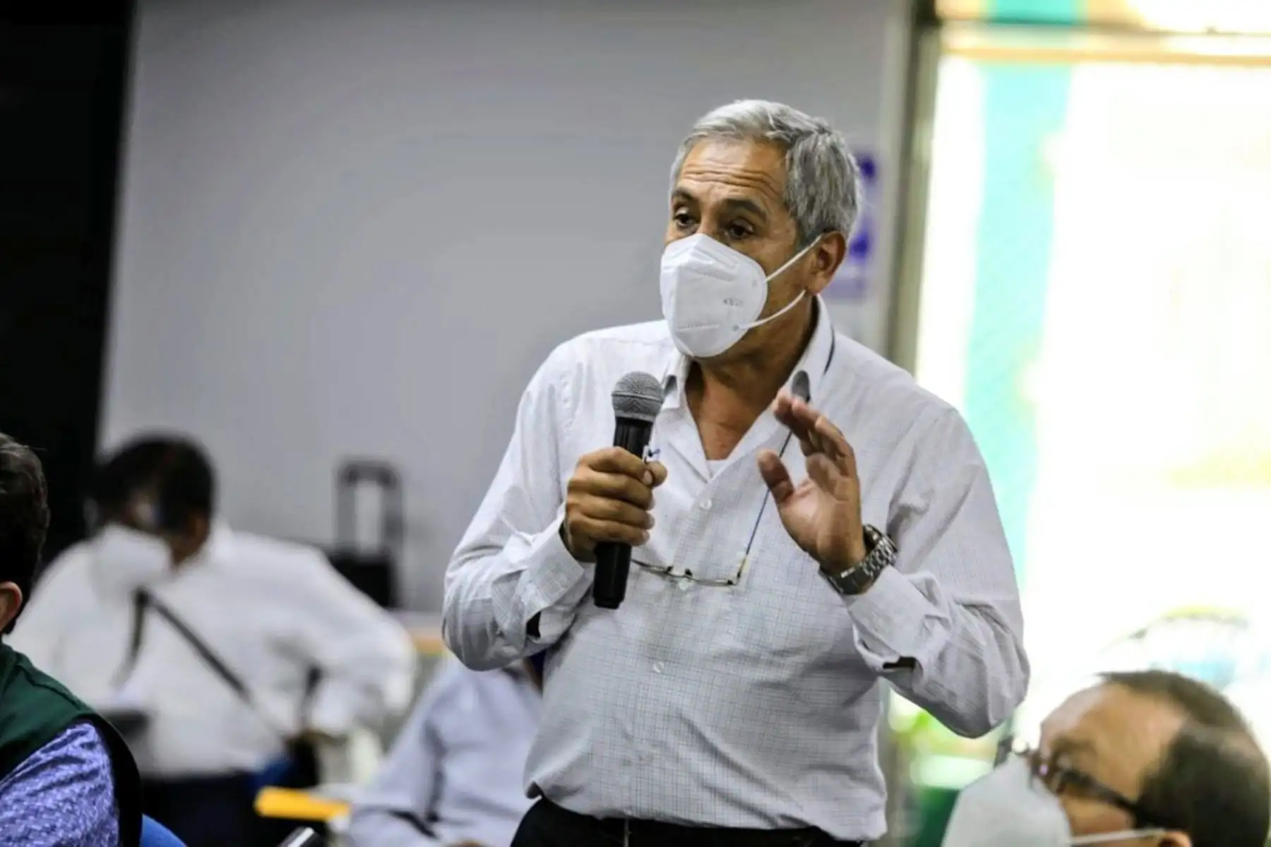 Representantes de las Juntas de Usuarios de los Sectores Hidráulicos de Riego del Perú, para evaluar las acciones que implementa el Ejecutivo ante el estrés hídrico en el norte del país.
Foto: Midagri