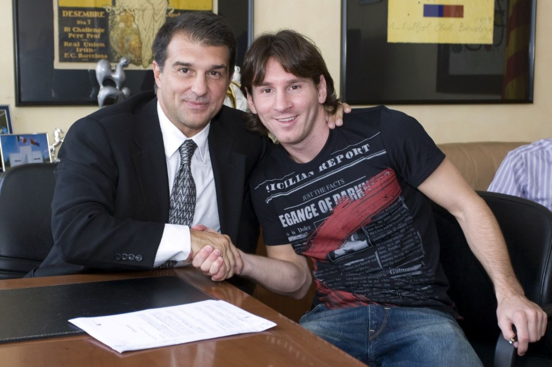 Lionel Messi y Joan Laporta