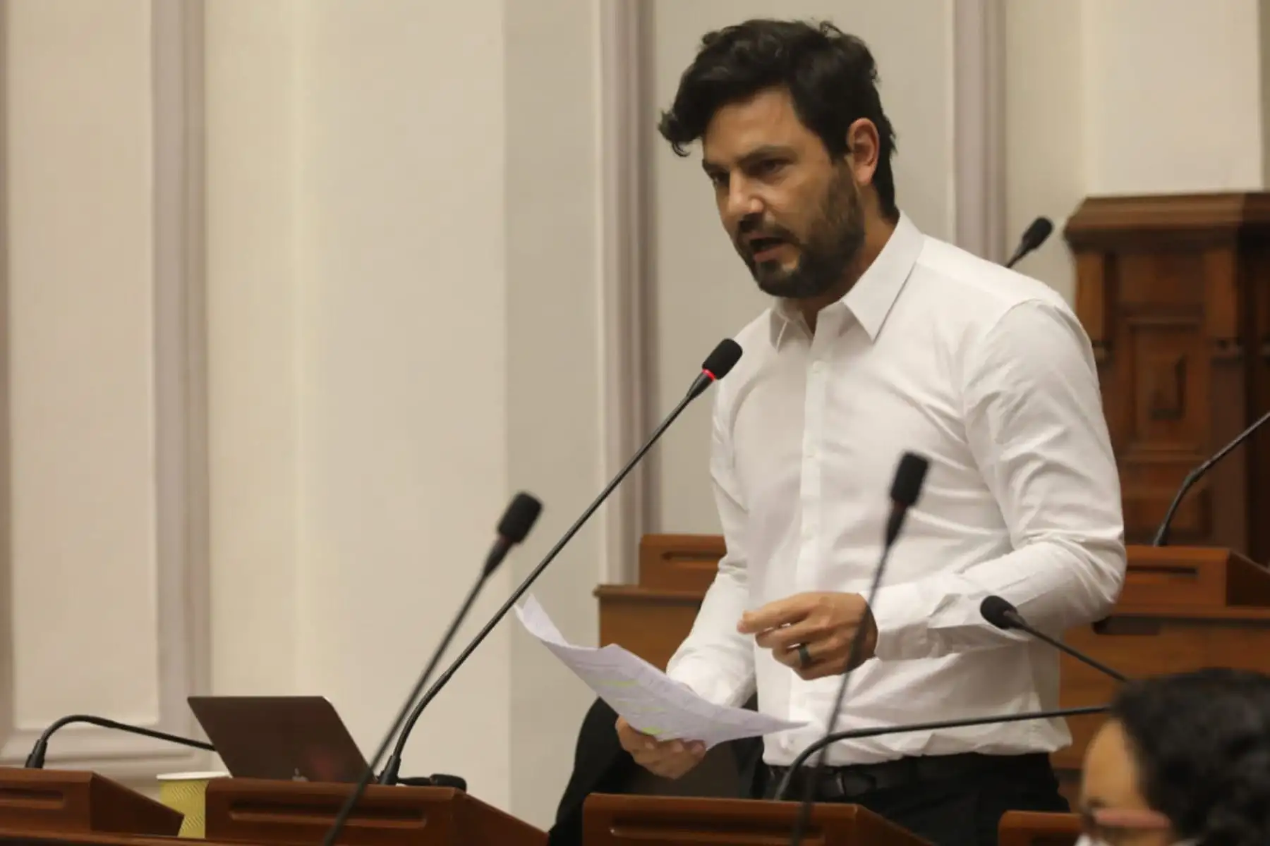 Congresista Daniel Olivares, vocero del Partido Morado en el Parlamento. Foto: ANDINA/difusión.