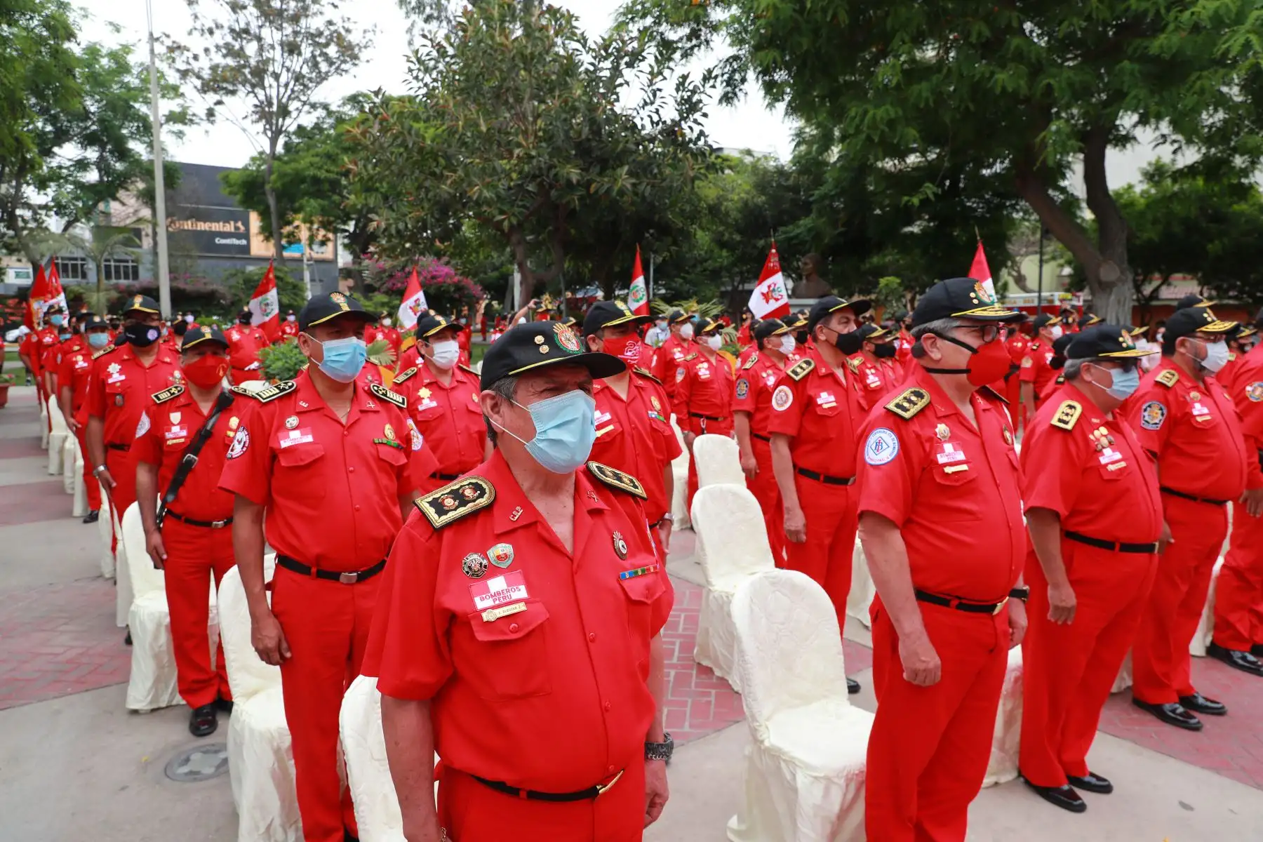 Ceremonia para conmemorar el Día del Bombero Voluntario del Perú y el 160° aniversario del Cuerpo General de Bomberos Voluntarios del Perú se desarrolló en Lince. Foto: ANDINA/Carla Patiño