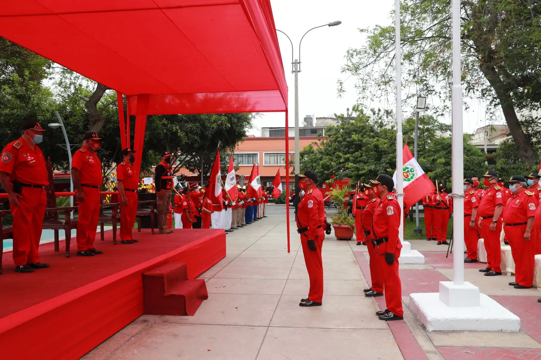 Ceremonia para conmemorar el Día del Bombero Voluntario del Perú y el 160° aniversario del Cuerpo General de Bomberos Voluntarios del Perú se desarrolló en Lince. Foto: ANDINA/Carla Patiño
