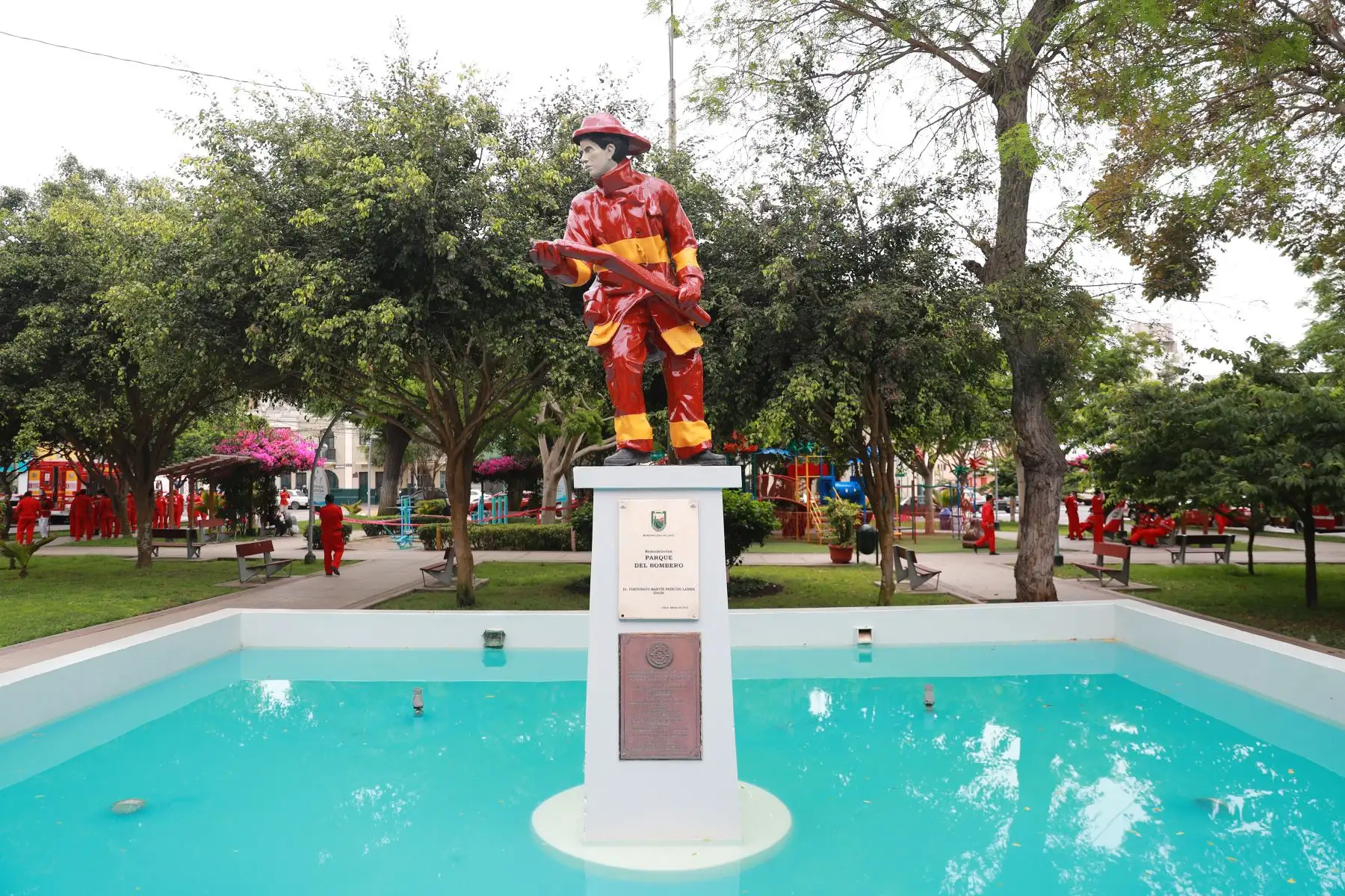 Ceremonia para conmemorar el Día del Bombero Voluntario del Perú y el 160° aniversario del Cuerpo General de Bomberos Voluntarios del Perú se desarrolló en Lince. Foto: ANDINA/Carla Patiño