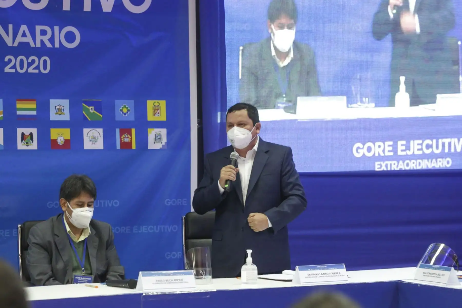 Reunión Gore Ejecutivo Extraordinario en Ayacucho, donde participan los ministros de Economía y Finanzas, de Salud, de Educación, de Agricultura, de Transporte y Comunicaciones, de Vivienda y Saneamiento, y de Cultura, el viceministro de Gobernanza Territorial de la PCM y 20 gobernadores articulan acciones de desarrollo de las regiones. Foto: ANDINA/ PCM