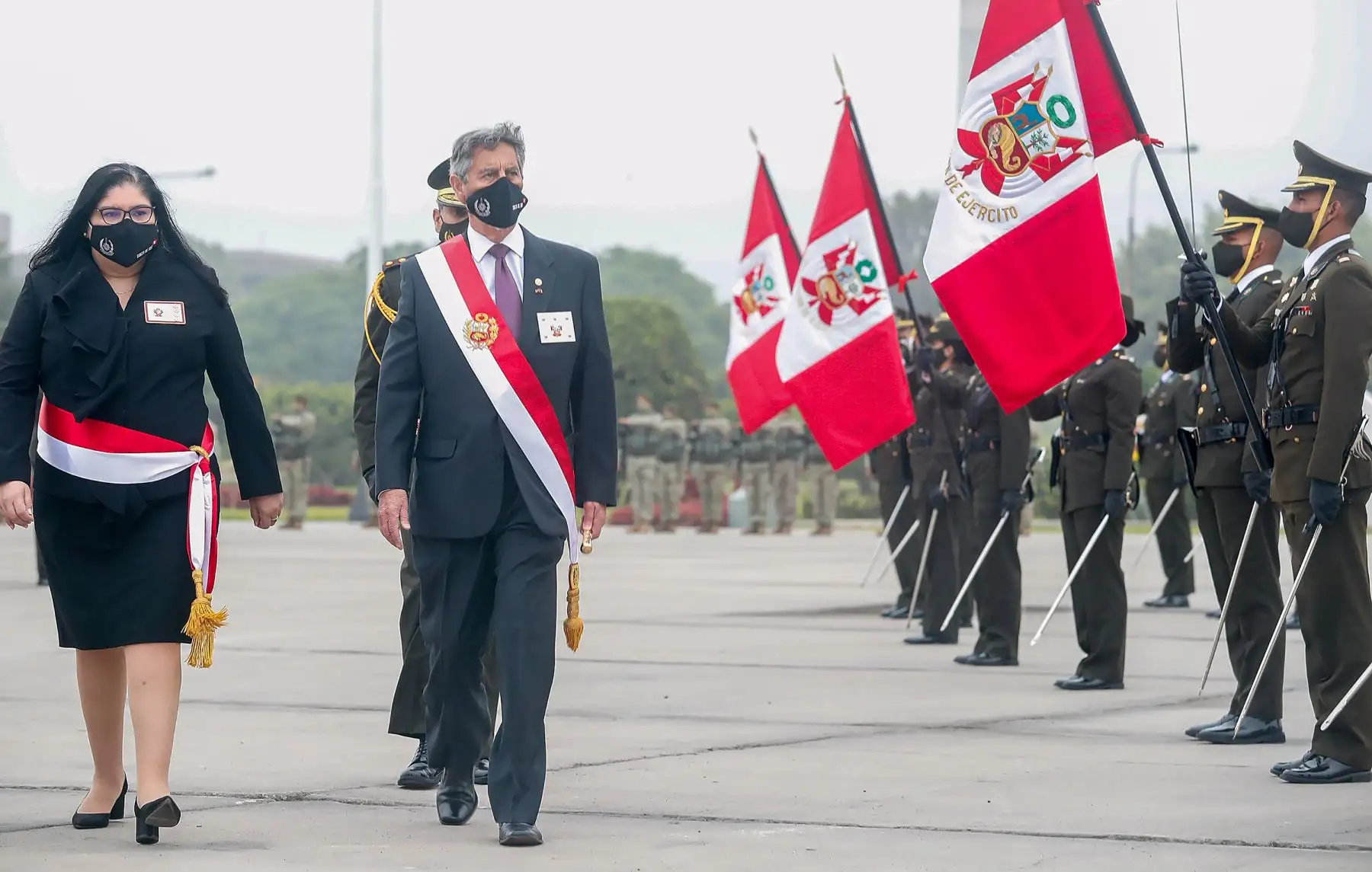 El Presidente de la República , Francisco Sagasti , encabeza la ceremonia por el 196º aniversario de la Batalla de Ayacucho y Día del Ejército realizada en el Cuartel General del Ejército de la ciudad de Lima.
Foto: ANDINA/Presidencia Perú