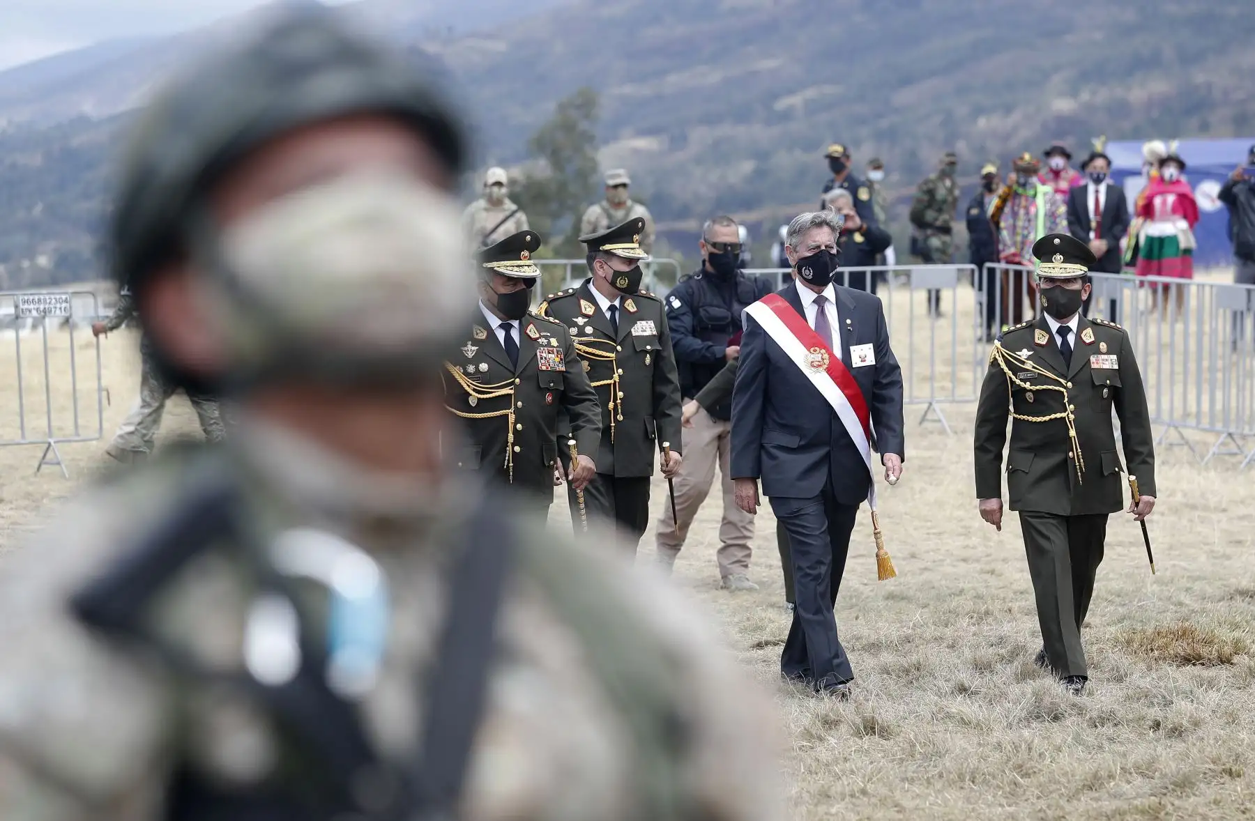 Presidente Francisco Sagasti, lidera la ceremonia de conmemoración por el 196.º aniversario de la Batalla de Ayacucho. desde el Santuario Histórico de la Pampa de la Quinua.
Foto: ANDINA/Presidencia Perú