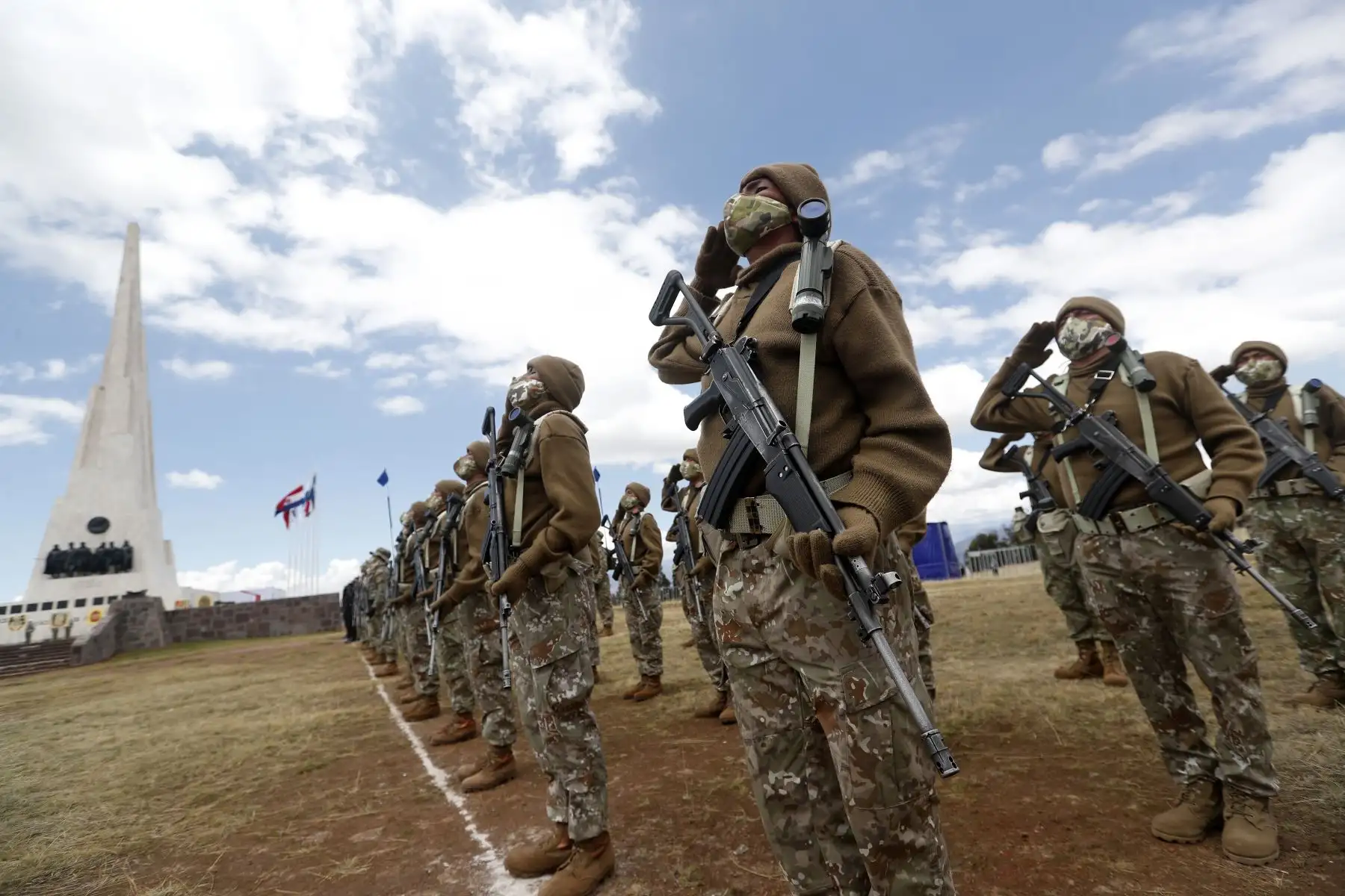 Presidente Francisco Sagasti, lidera la ceremonia de conmemoración por el 196.º aniversario de la Batalla de Ayacucho. desde el Santuario Histórico de la Pampa de la Quinua.
Foto: ANDINA/Presidencia Perú