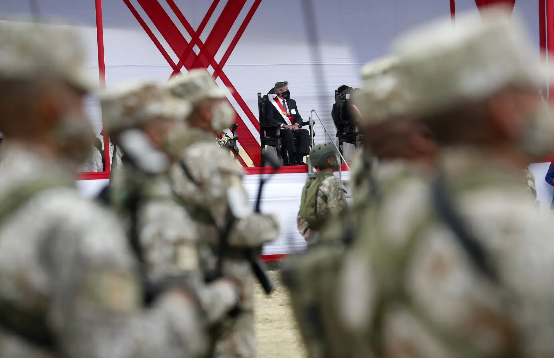 Presidente Francisco Sagasti, lidera la ceremonia de conmemoración por el 196.º aniversario de la Batalla de Ayacucho. desde el Santuario Histórico de la Pampa de la Quinua.
Foto: ANDINA/Presidencia Perú