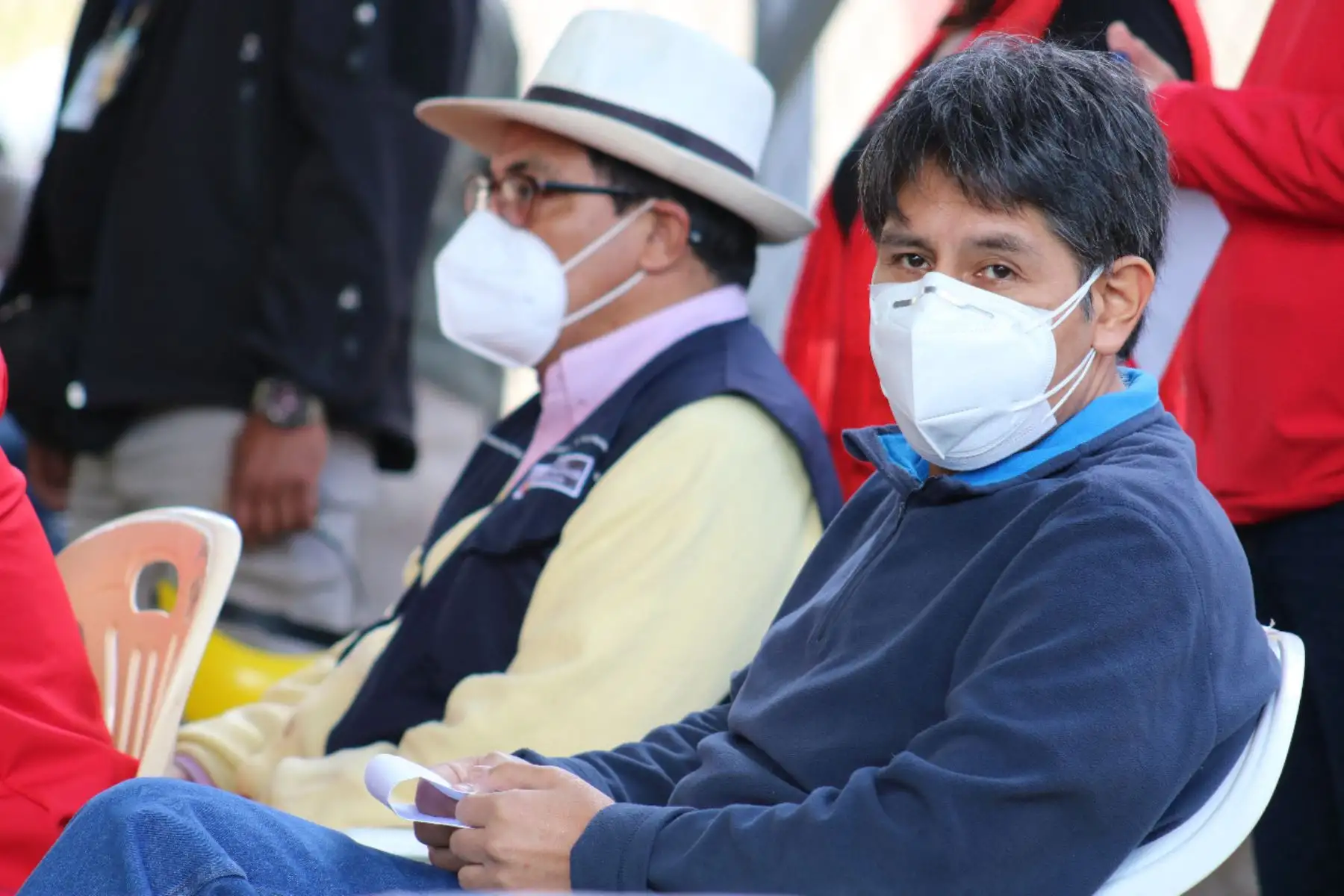 Comitiva del Ejecutivo, integrada por el viceministro de Gobernanza Territorial de la PCM y los ministros de los sectores de Vivienda, Minas y Agricultura se encuentran en Challhuahuacho, dialogando directamente con dirigentes y autoridades de dicha localidad.
Foto: PCM