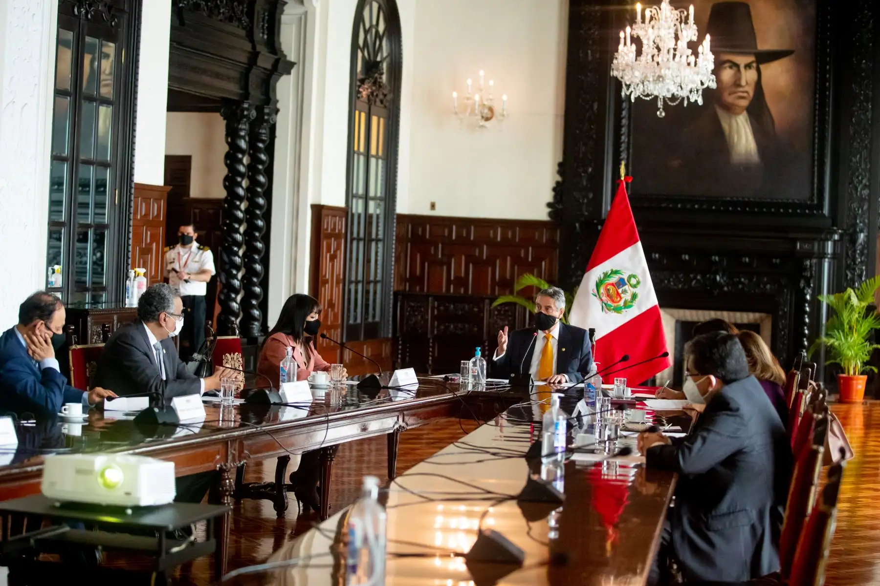 El presidente Francisco Sagasti, lideró esta mañana la segunda sesión del Consejo de Estado en Palacio de Gobierno. 
Foto: ANDINA/Presidencia Perú