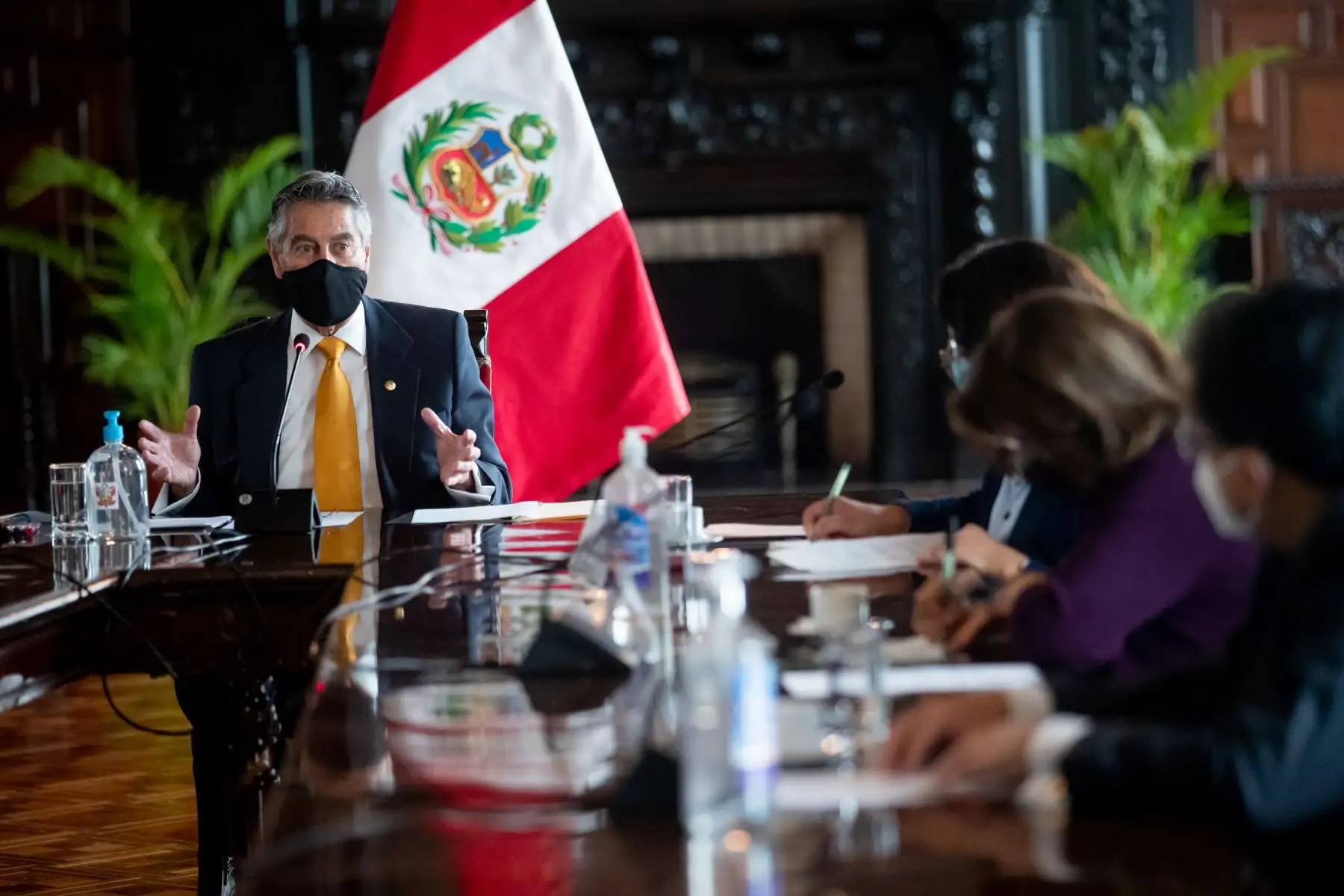 El presidente Francisco Sagasti, lideró esta mañana la segunda sesión del Consejo de Estado en Palacio de Gobierno. 
Foto: ANDINA/Presidencia Perú
