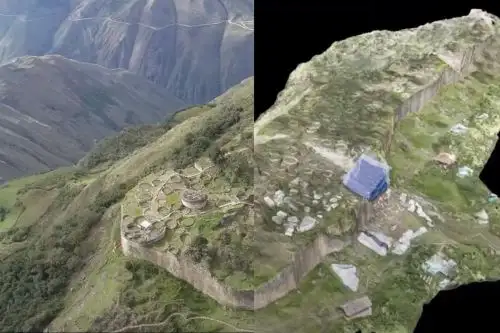 El Instituto Geográfico Nacional (IGN) realizó un trabajo de levantamiento de información geoespacial en Kuélap y El Imperio con ayuda de la tecnología LIDAR e inteligencia artificial. Imagen: video de MEDS AMSTERDAM.