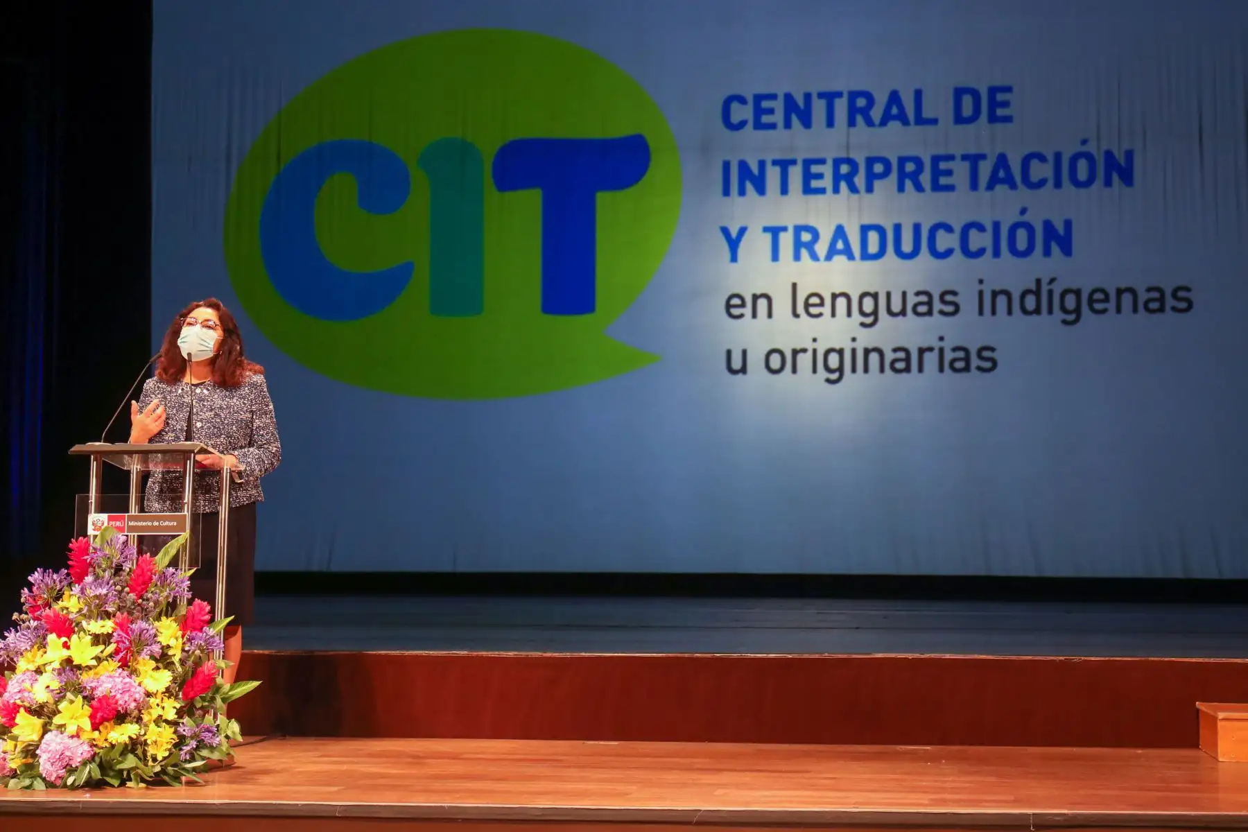 La presidenta del Consejo de Ministros Violeta Bermúdez, participó de la inauguración de la central de interpretación y traducción en lenguas indígenas u originarias.
Foto: ANDINA/PCM