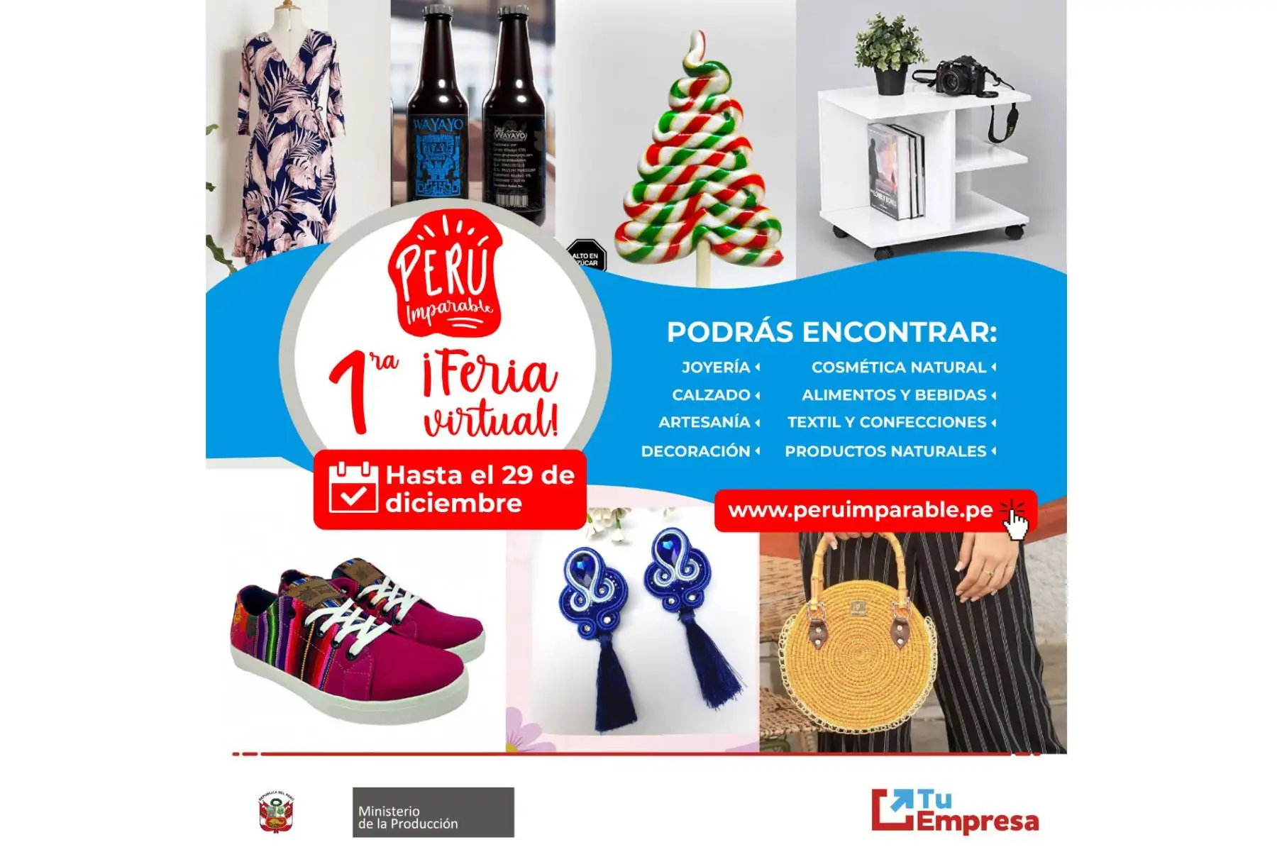 En mayo de este año el Programa Nacional Tu Empresa, desarrolló la estrategia "Perú Imparable", una plataforma digital donde las Mype peruanas exponen sus productos gratuitamente en un catálogo virtual que se publica en www.peruimparable.gob.pe. ANDINA/Produce