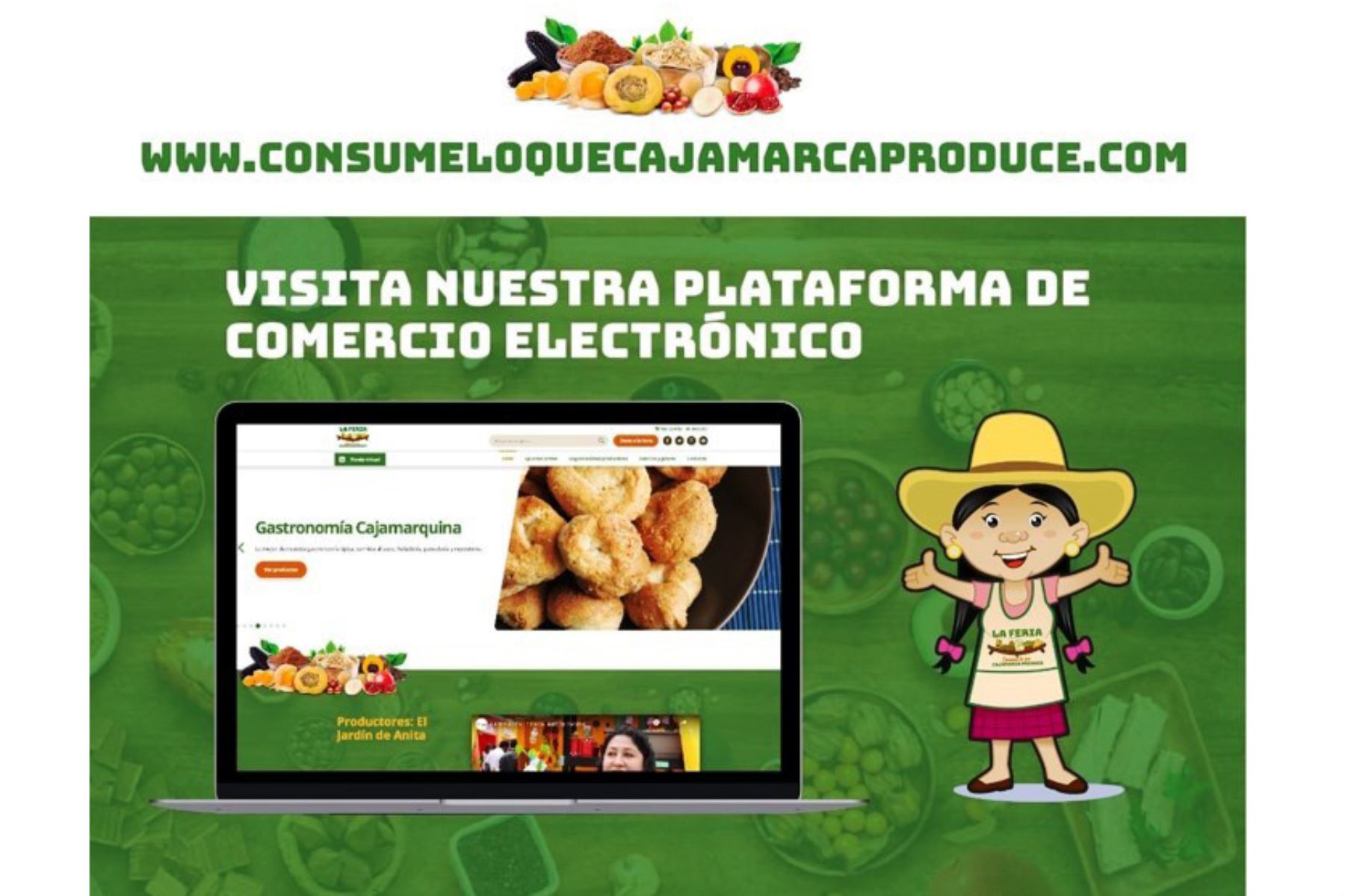 Emprendedores cajamarquinos ofrecen una amplia variedad de productos en la feria “Consume lo que Cajamarca produce”. Foto: Cortesía Eduard Lozano Julca
