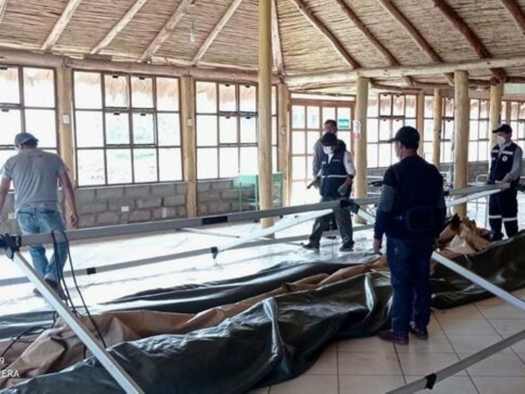 El Ministerio de Salud y la Diresa Apurímac instalaron módulos equipados para la atención de pacientes covid-19 en el distrito de Challhuahuacho.